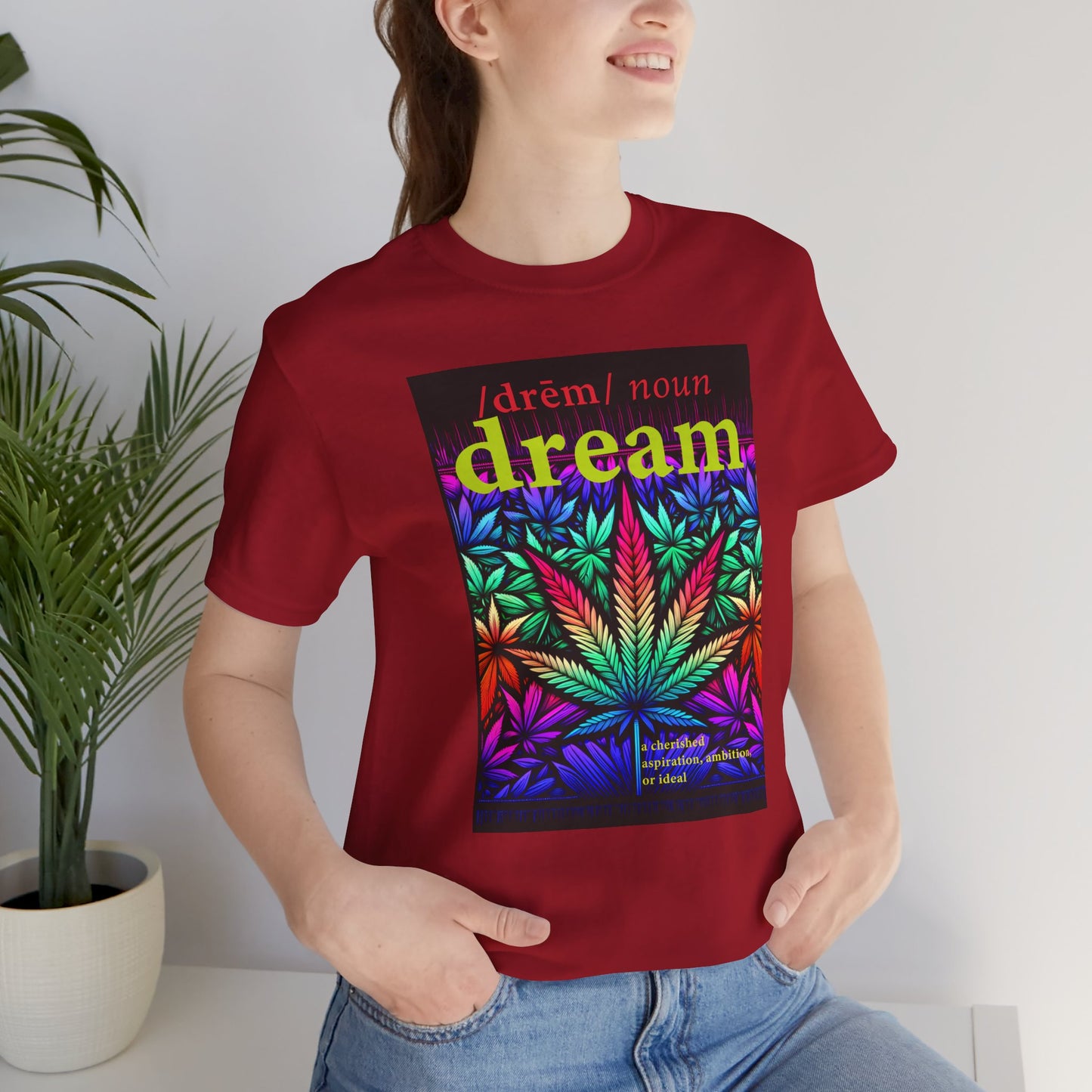 Dream Inspired Unisex Jersey Tee - Vibrant Cannabis Graphic T-Shirt