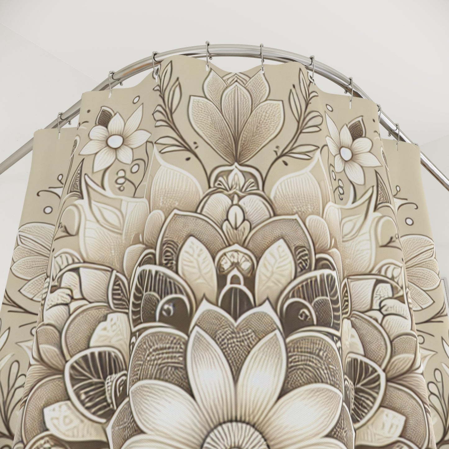 Elegant Floral Shower Curtain – Boho Chic Bathroom Decor