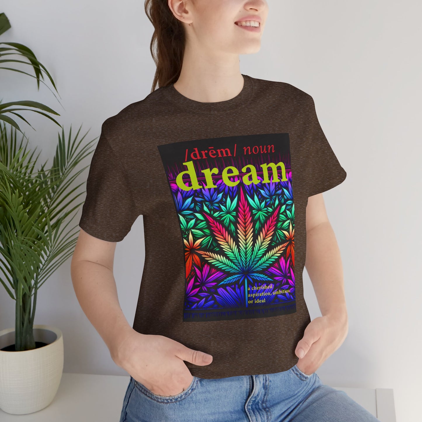 Dream Inspired Unisex Jersey Tee - Vibrant Cannabis Graphic T-Shirt