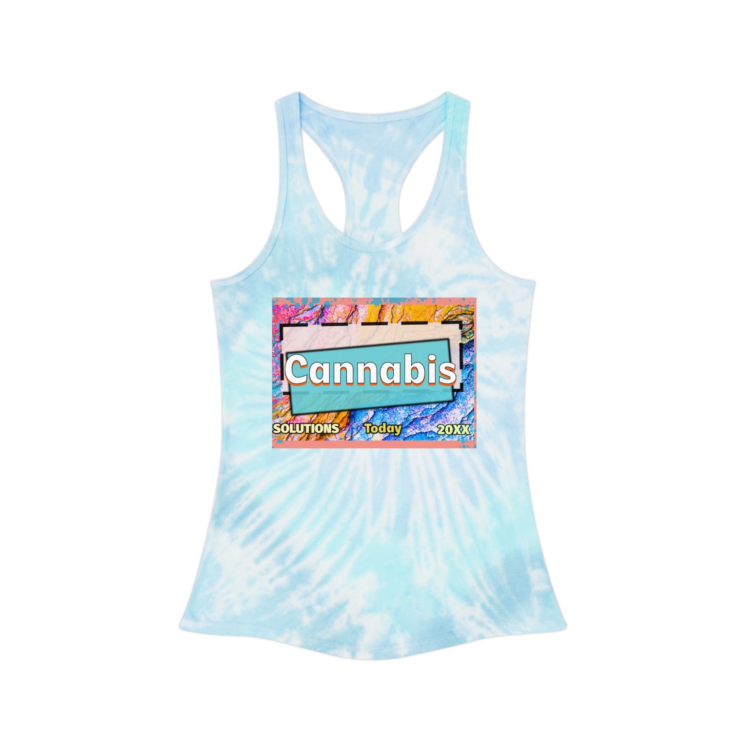 Tie Dye Cannabis Racerback Tank Top - Summer Vibes & Chill Style
