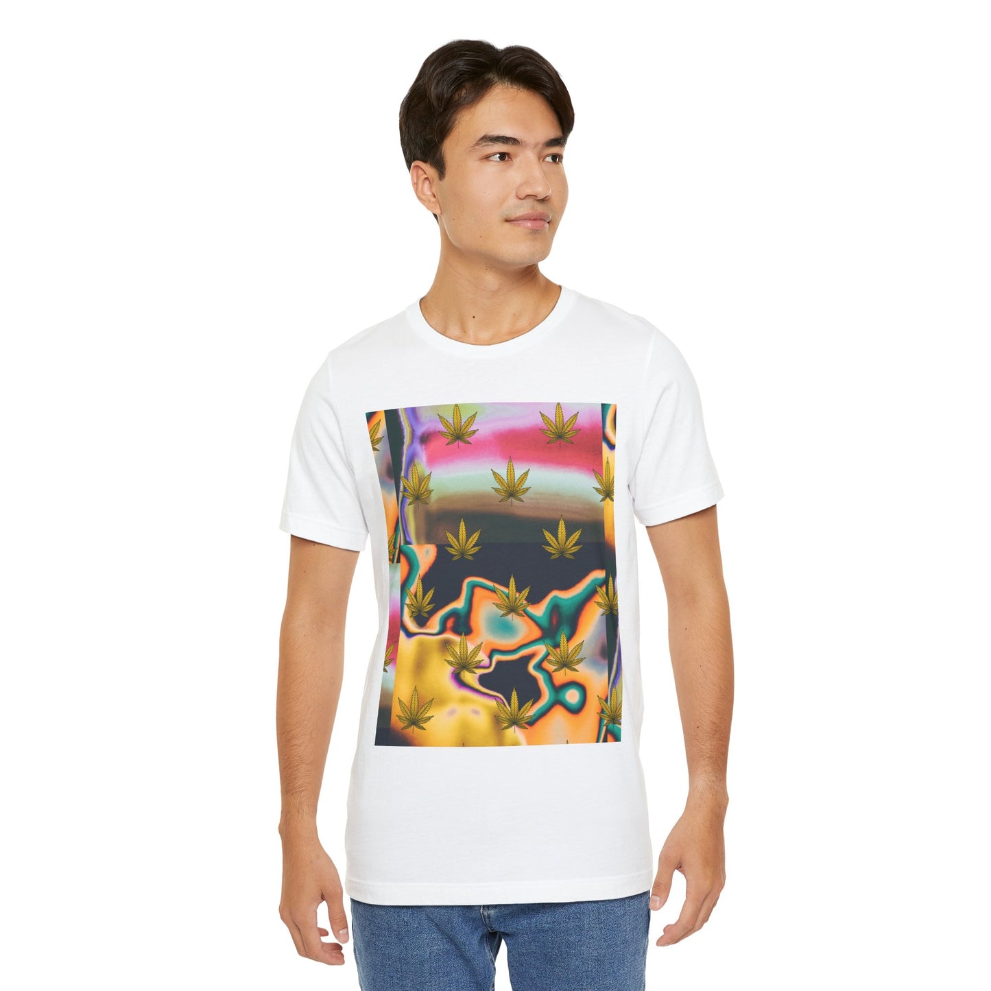 Vibrant Leaf Graphic Tee - Unisex Jersey Short Sleeve T-Shirt