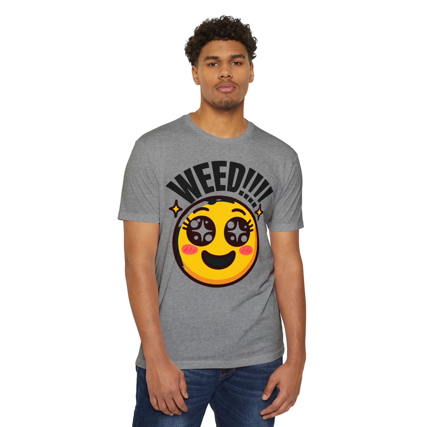 Fun Weed Smiley Face T-Shirt for Cannabis Lovers