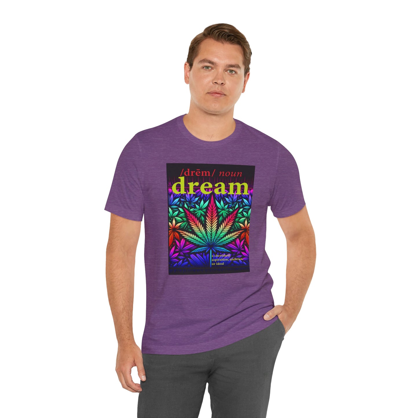 Dream Inspired Unisex Jersey Tee - Vibrant Cannabis Graphic T-Shirt