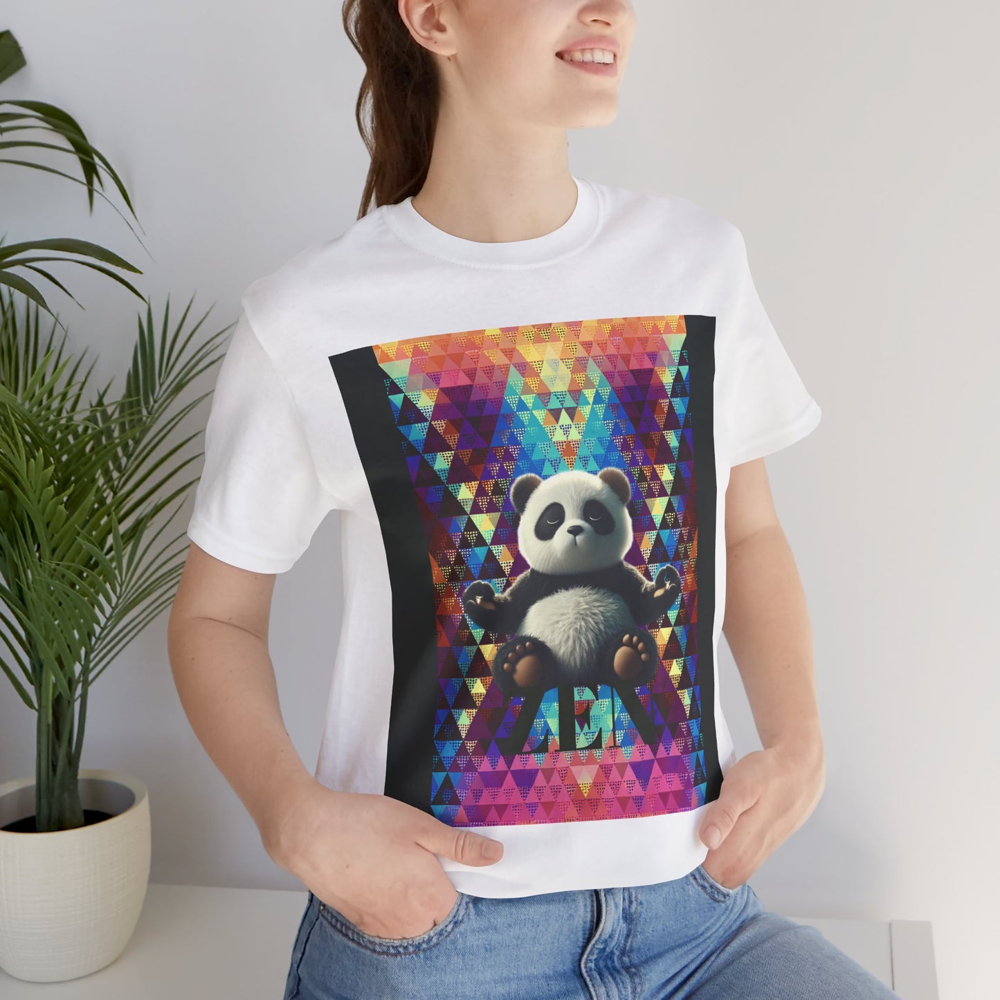 Colorful Panda Graphic Tee - Unisex Jersey Short Sleeve