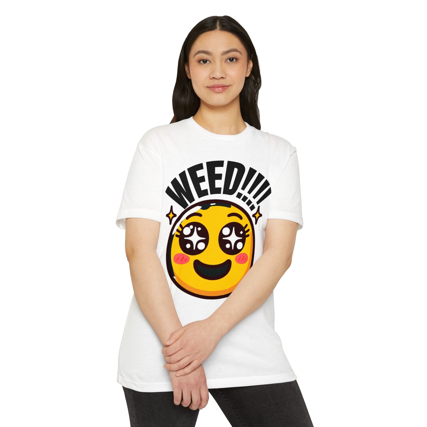 Fun Weed Smiley Face T-Shirt for Cannabis Lovers