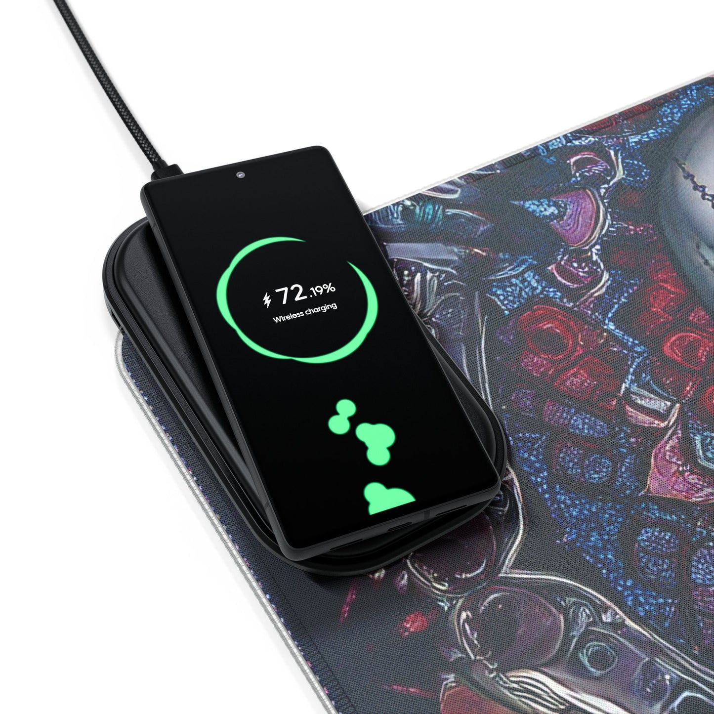 Skull Magic LED Gaming Mouse Pad, Wireless Charging