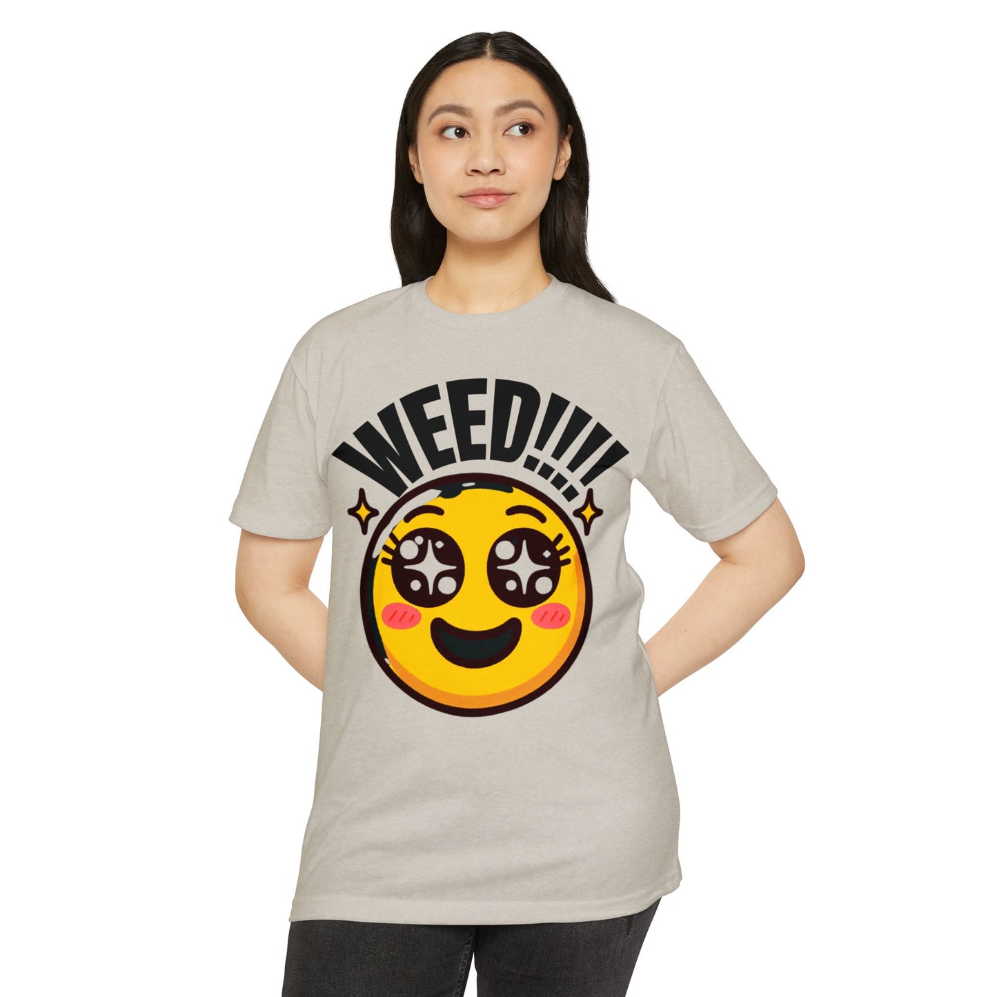 Fun Weed Smiley Face T-Shirt for Cannabis Lovers