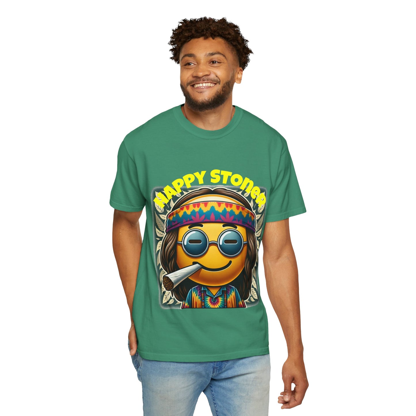 Happy Stoner Unisex Garment-Dyed T-Shirt | Chill Vibe Tee for Budding Enthusiasts