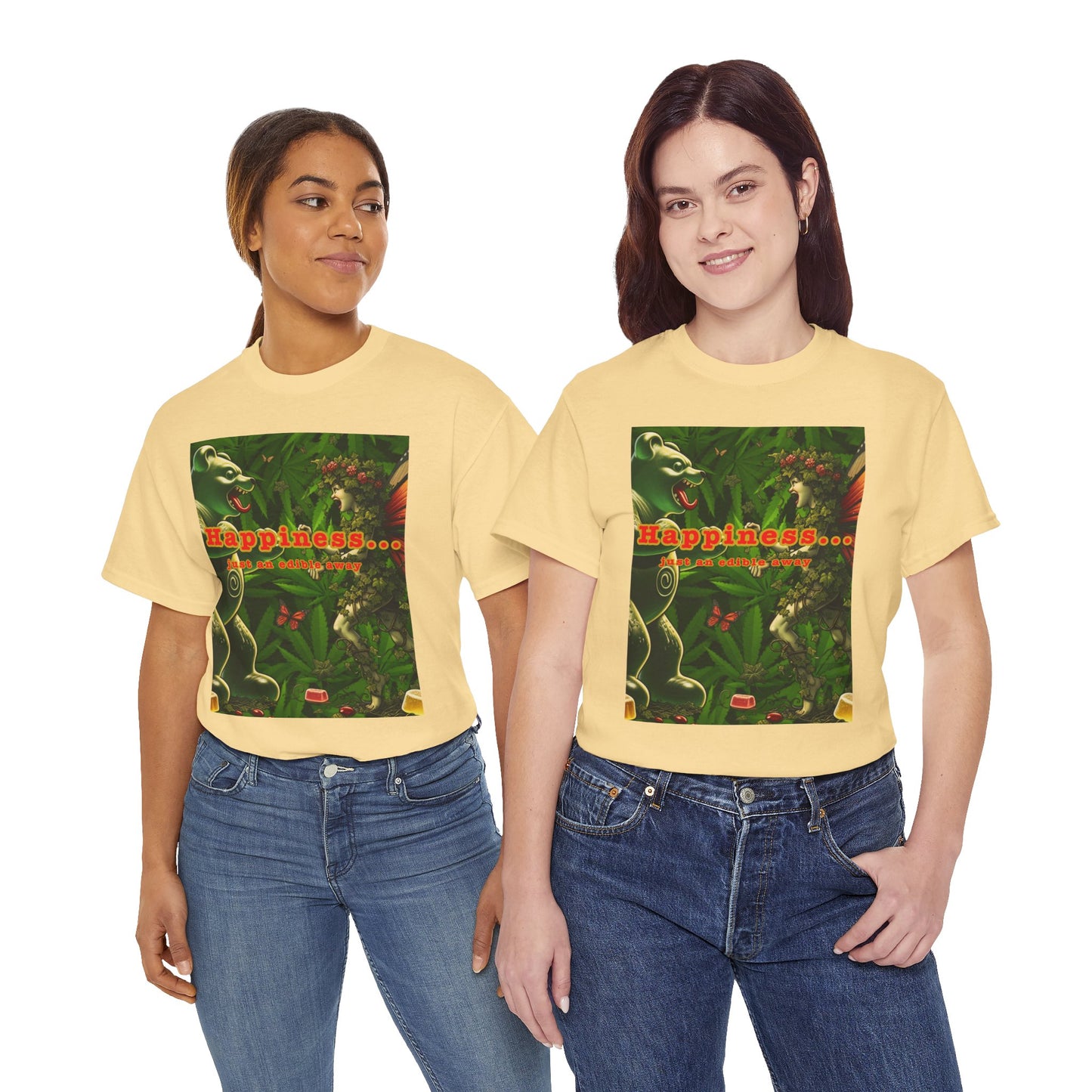 Happiness Jungle Unisex Heavy Cotton Tee, Graphic T-Shirt, Nature Lover Gift, Summer Wardrobe Essential, Unisex Casual Wear
