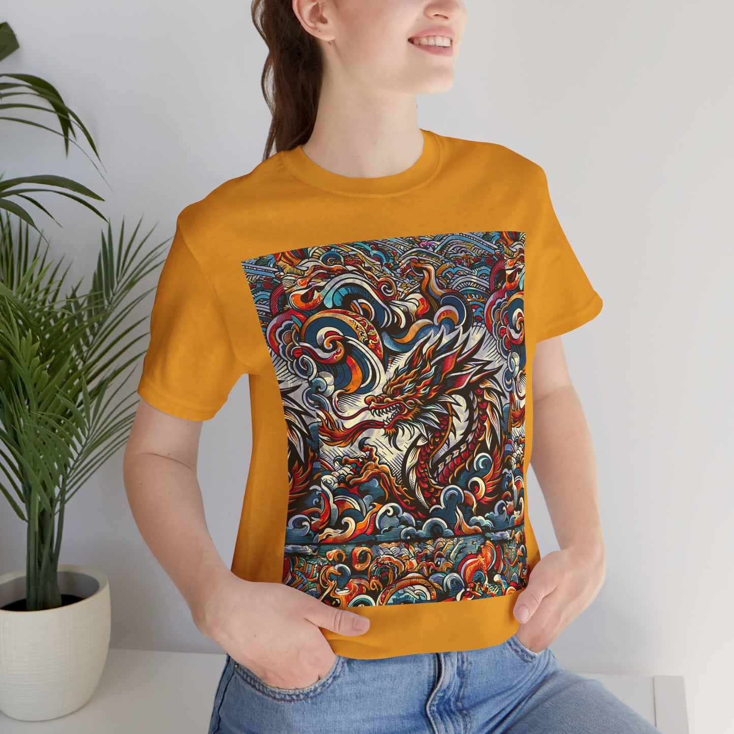 Vibrant Dragon Graphic Tee - Unisex Jersey Short Sleeve Shirt