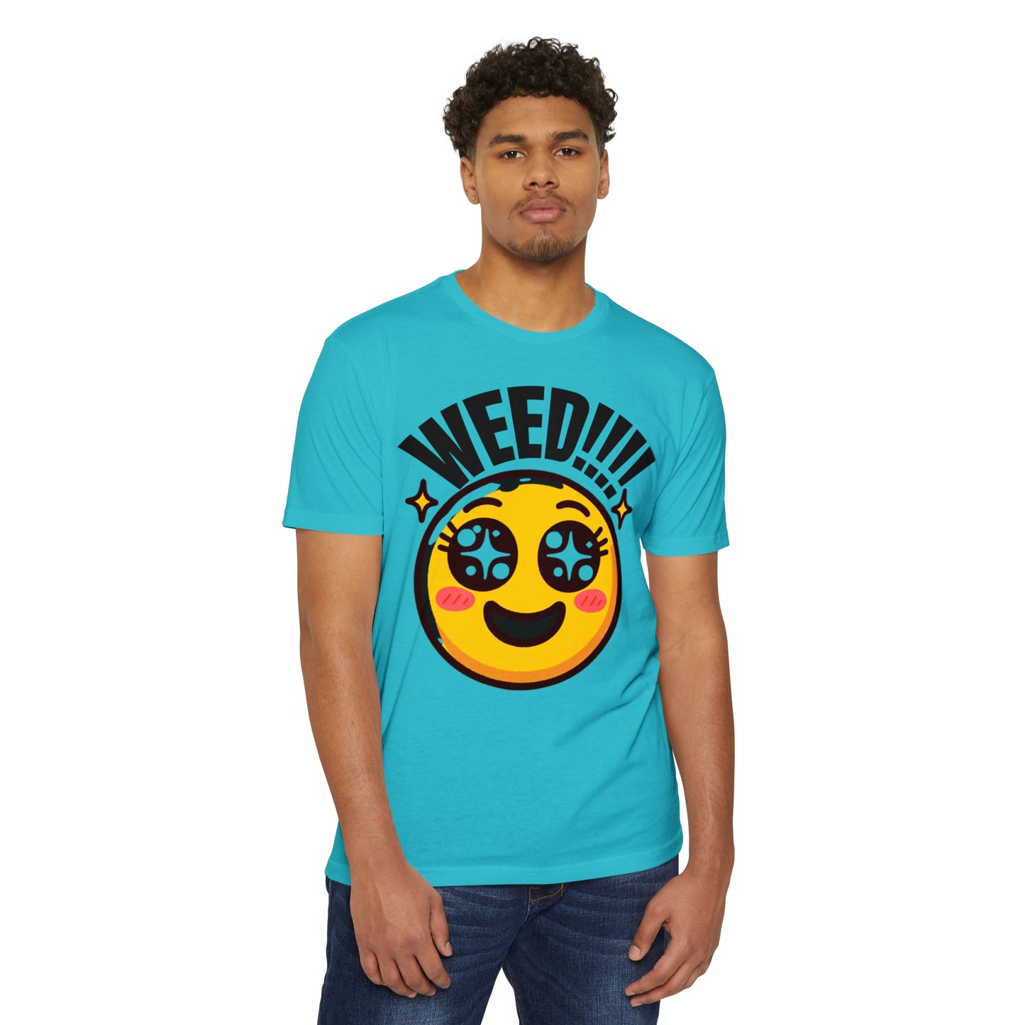 Fun Weed Smiley Face T-Shirt for Cannabis Lovers