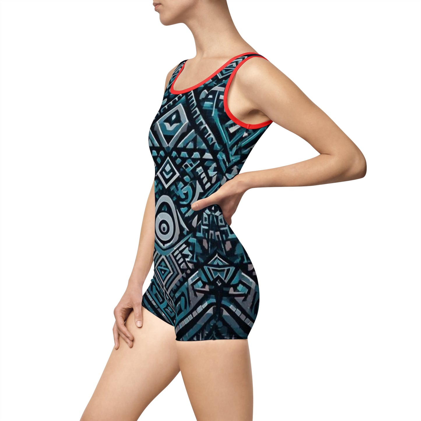 Women's Vintage Tribal Print Swimsuit - Retro Beachwear for Summer Fun