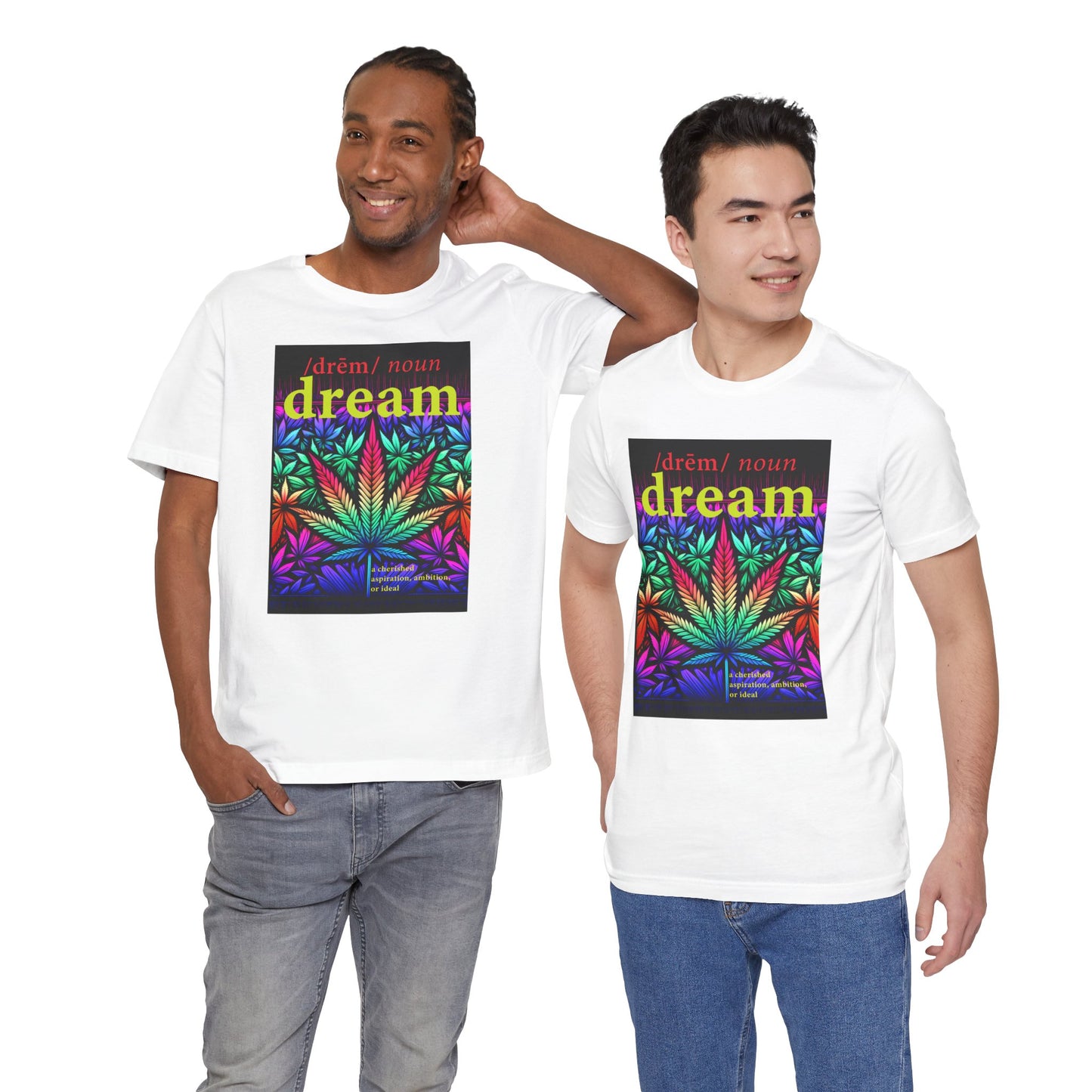 Dream Inspired Unisex Jersey Tee - Vibrant Cannabis Graphic T-Shirt