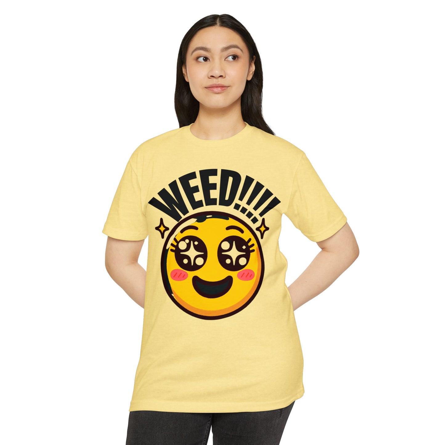 Fun Weed Smiley Face T-Shirt for Cannabis Lovers