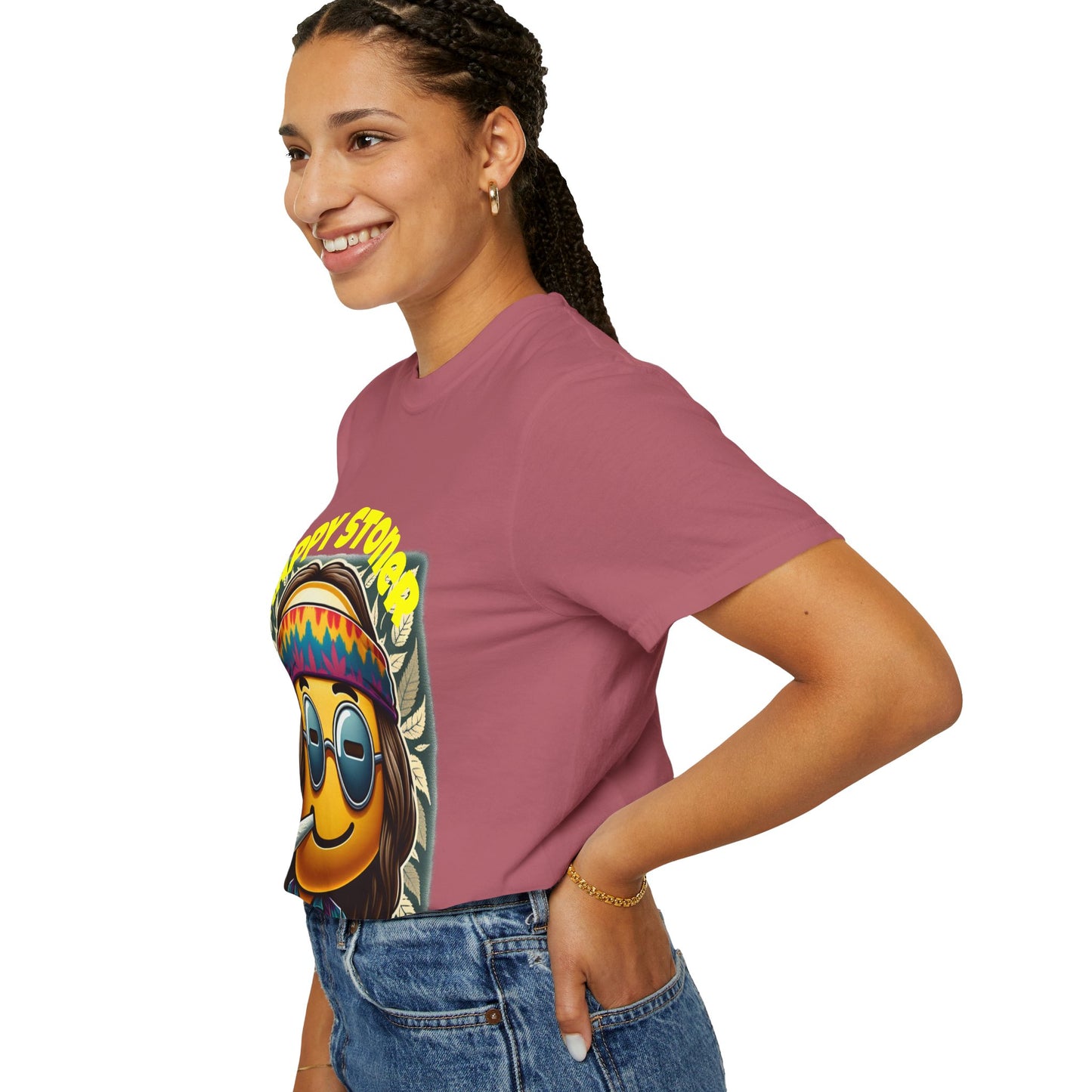 Happy Stoner Unisex Garment-Dyed T-Shirt | Chill Vibe Tee for Budding Enthusiasts