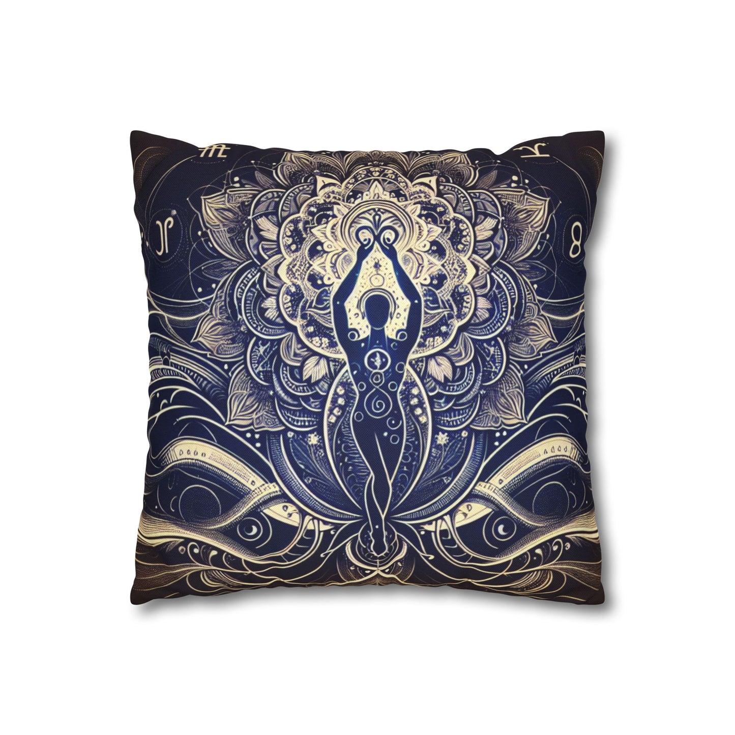 Mandala Yoga Inspired Square Pillowcase | Bohemian Home Decor