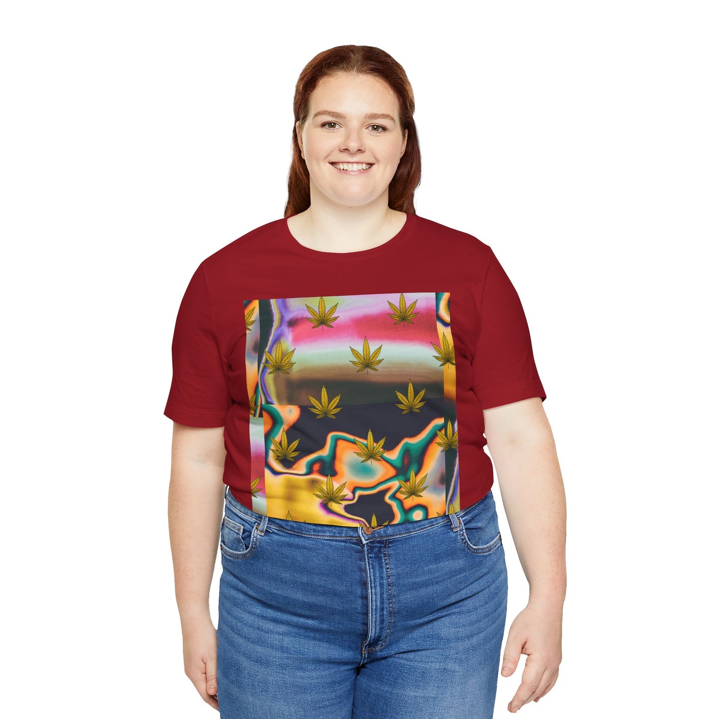 Vibrant Leaf Graphic Tee - Unisex Jersey Short Sleeve T-Shirt