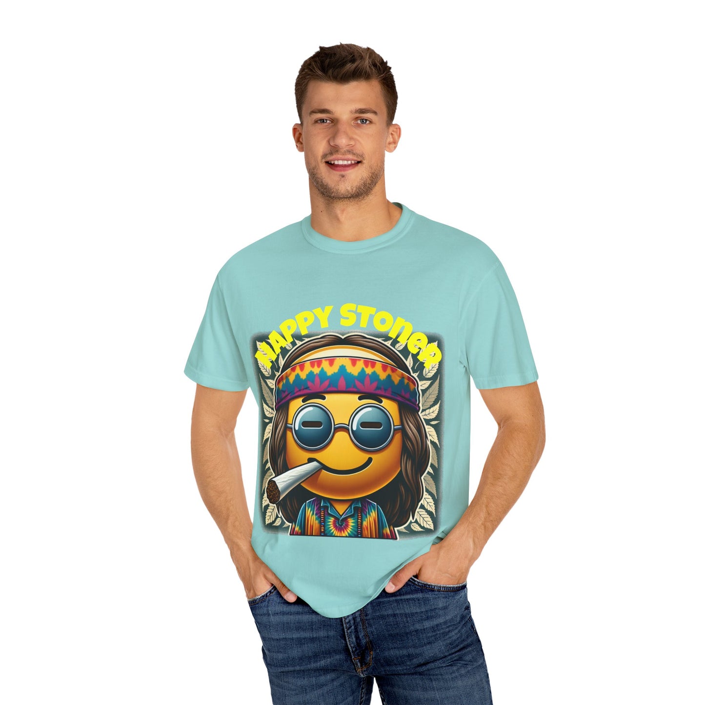 Happy Stoner Unisex Garment-Dyed T-Shirt | Chill Vibe Tee for Budding Enthusiasts