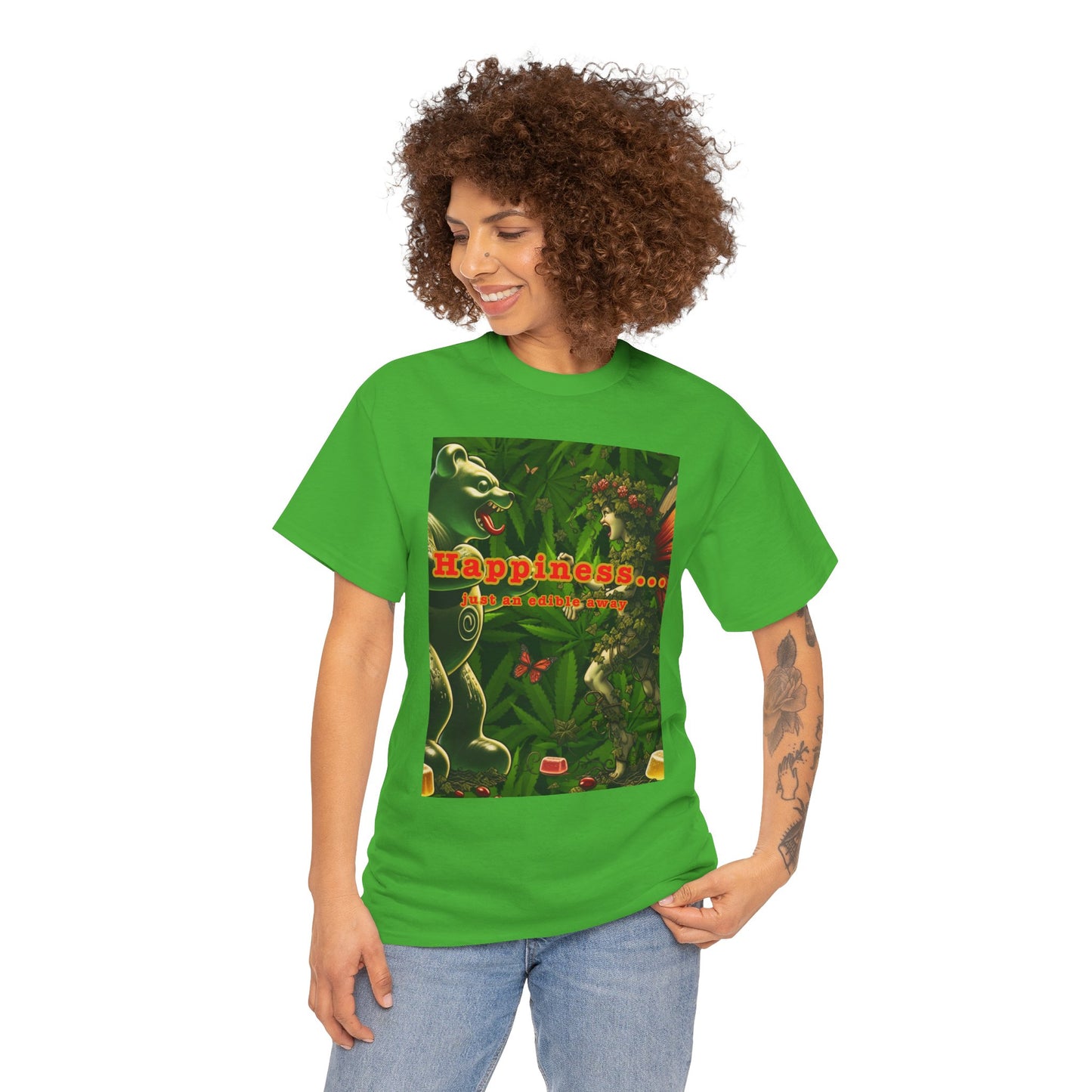 Happiness Jungle Unisex Heavy Cotton Tee, Graphic T-Shirt, Nature Lover Gift, Summer Wardrobe Essential, Unisex Casual Wear