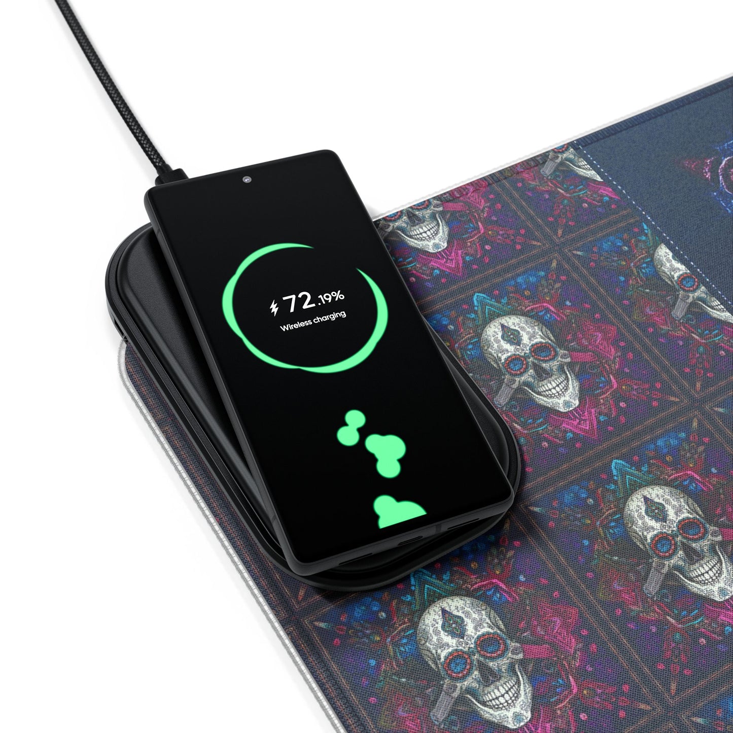 Skull Magic LED Gaming Mouse Pad, Wireless Charging