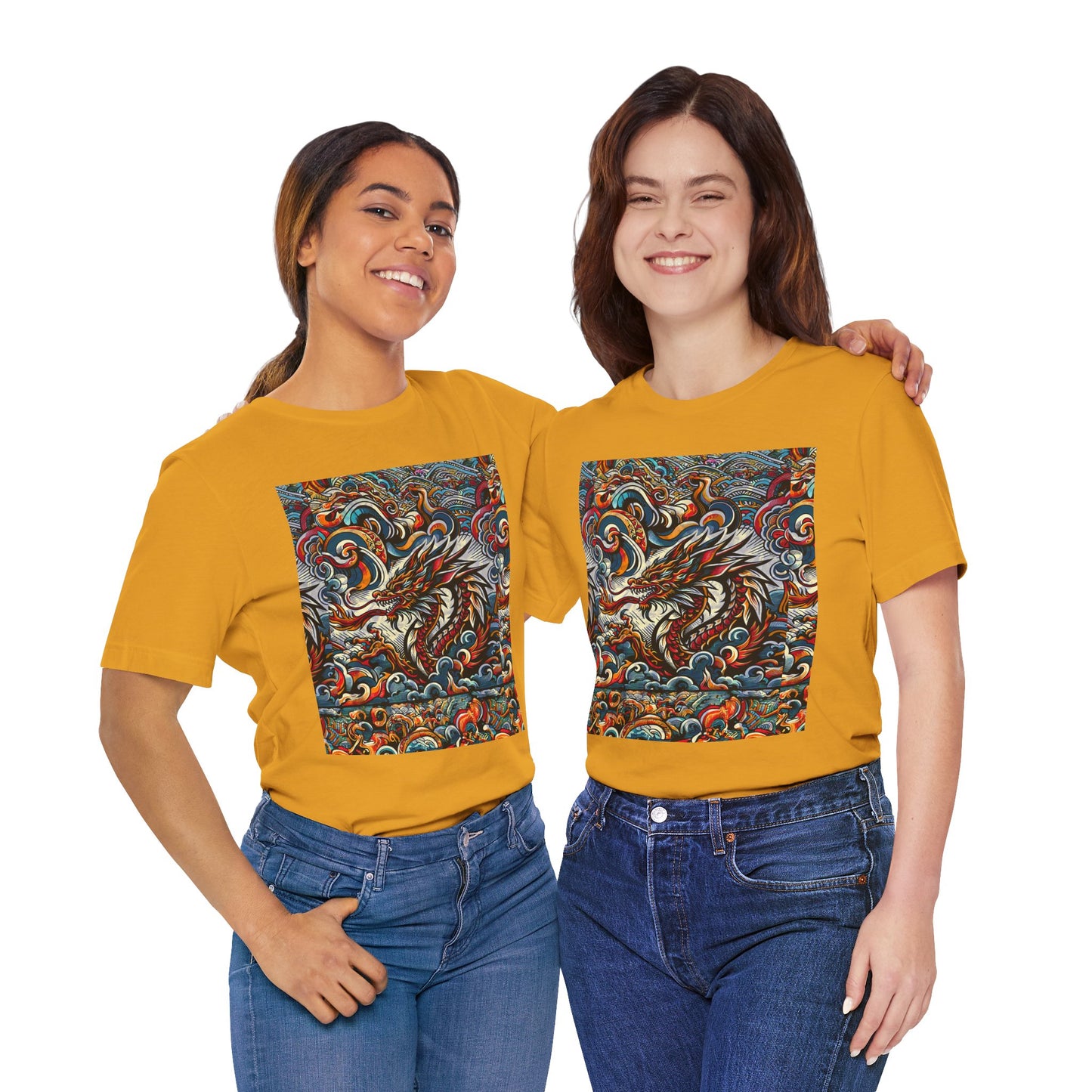 Vibrant Dragon Graphic Tee - Unisex Jersey Short Sleeve Shirt
