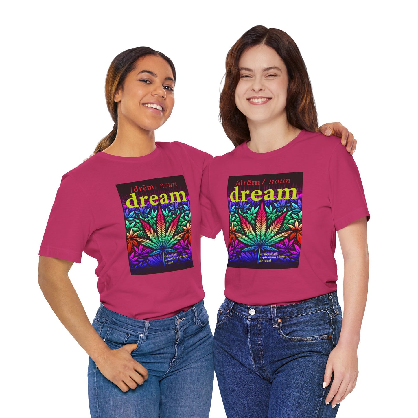 Dream Inspired Unisex Jersey Tee - Vibrant Cannabis Graphic T-Shirt
