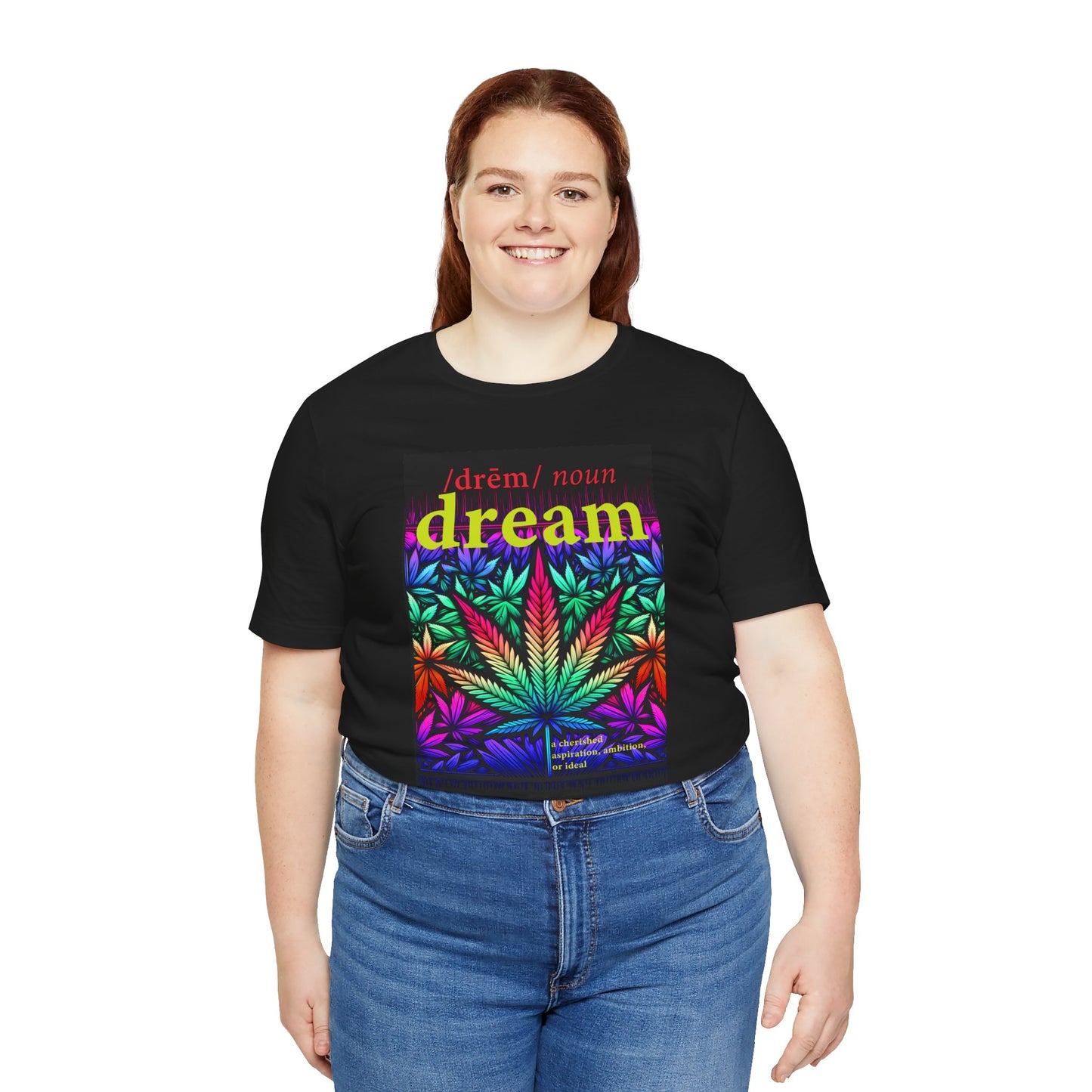 Dream Inspired Unisex Jersey Tee - Vibrant Cannabis Graphic T-Shirt