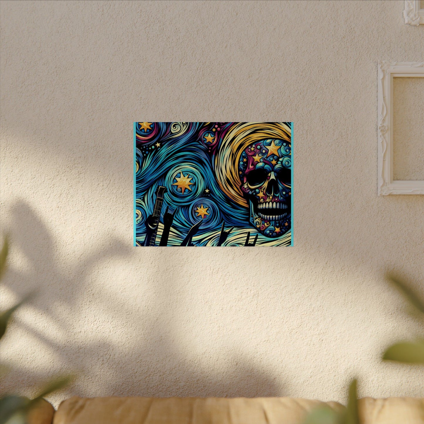 Midnight Rock N Roll Textured Watercolor Matte Posters