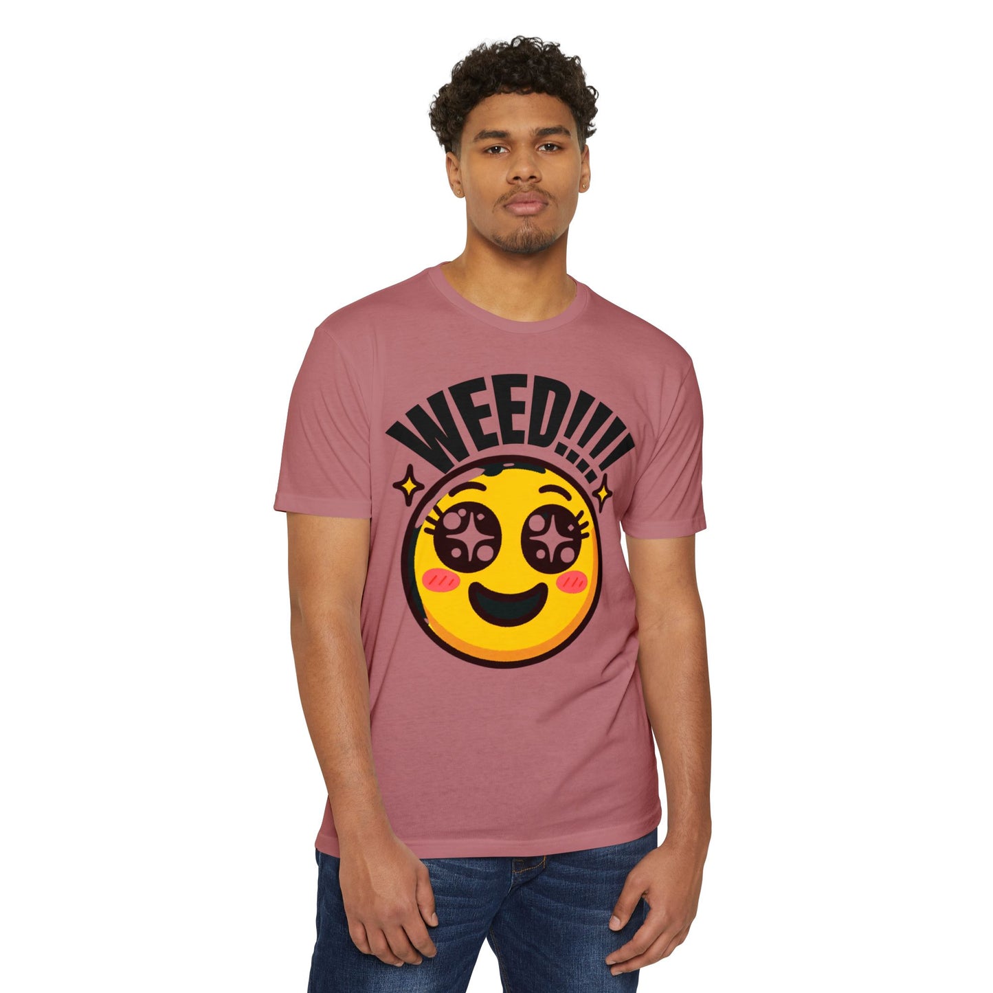 Fun Weed Smiley Face T-Shirt for Cannabis Lovers