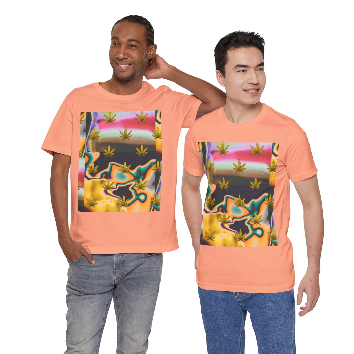 Vibrant Leaf Graphic Tee - Unisex Jersey Short Sleeve T-Shirt