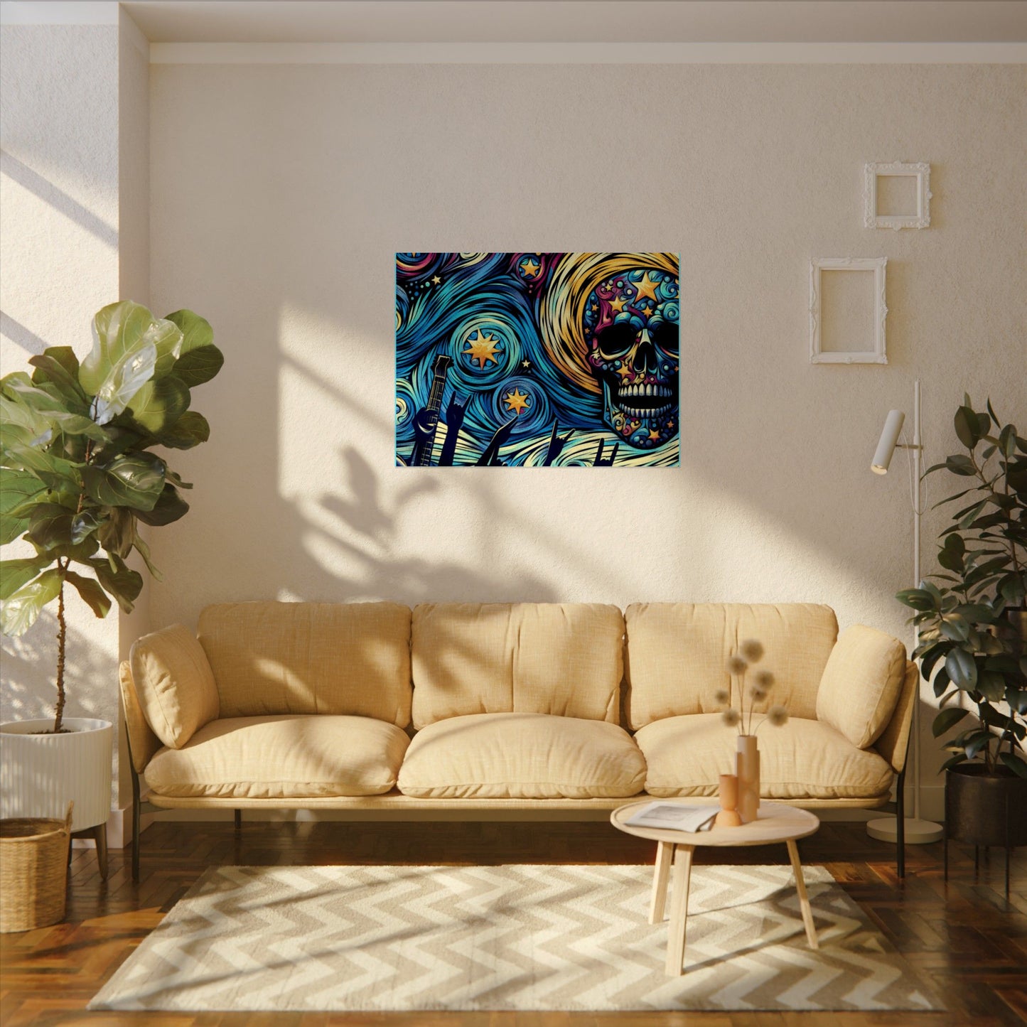 Midnight Rock N Roll Textured Watercolor Matte Posters