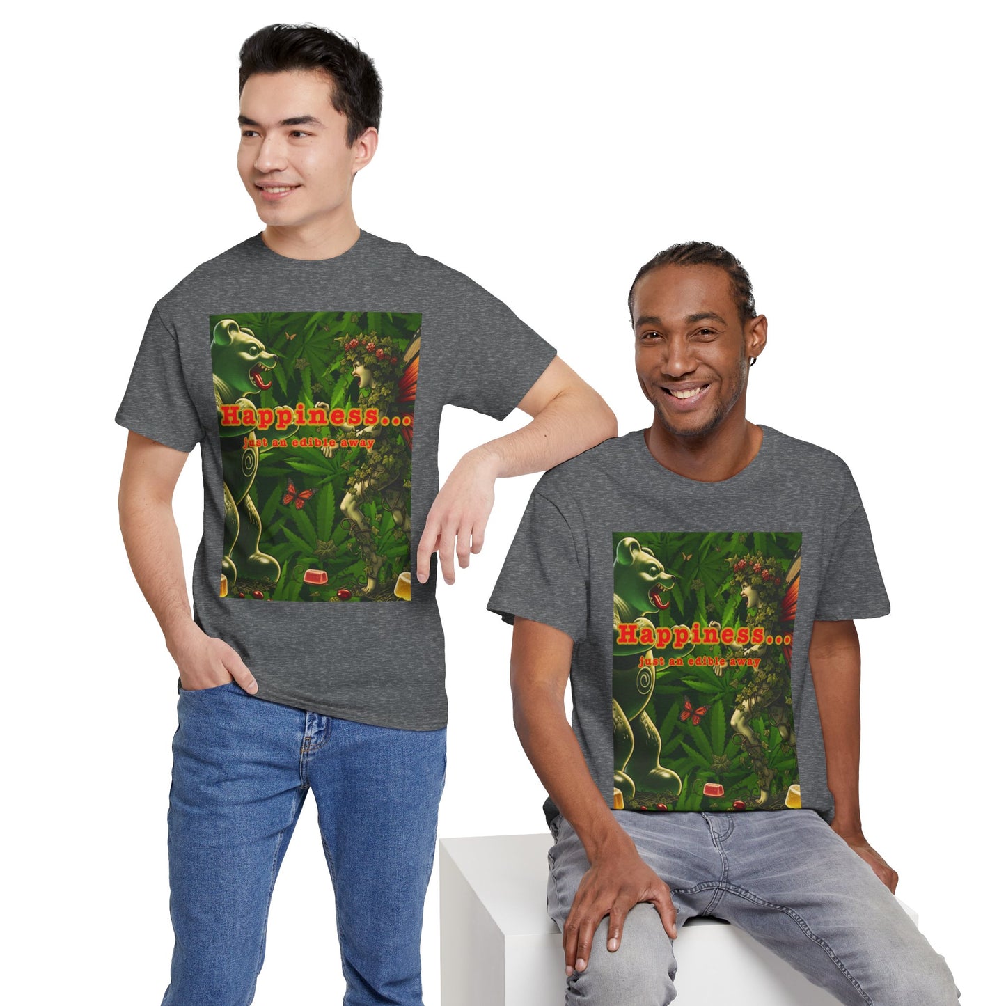 Happiness Jungle Unisex Heavy Cotton Tee, Graphic T-Shirt, Nature Lover Gift, Summer Wardrobe Essential, Unisex Casual Wear