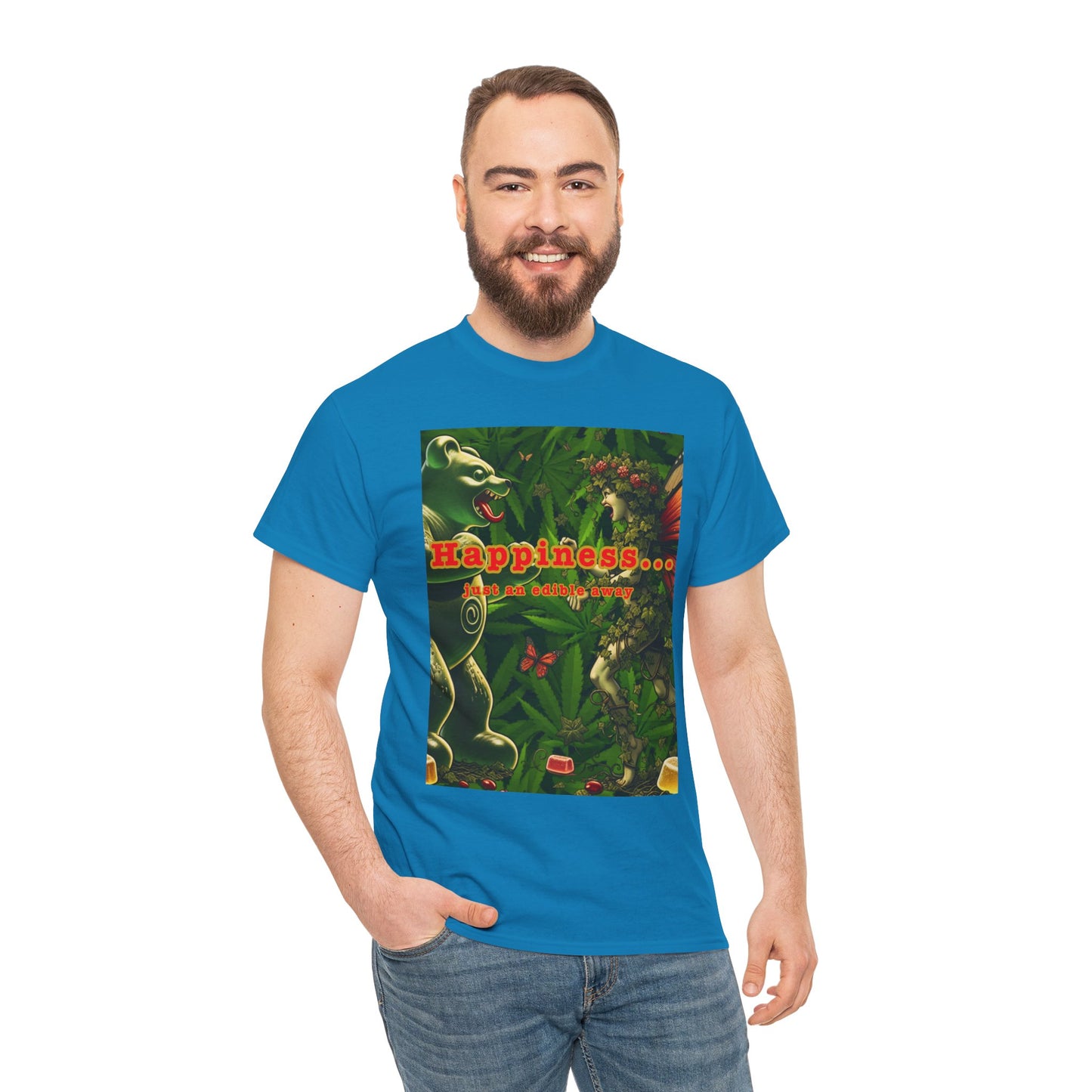 Happiness Jungle Unisex Heavy Cotton Tee, Graphic T-Shirt, Nature Lover Gift, Summer Wardrobe Essential, Unisex Casual Wear