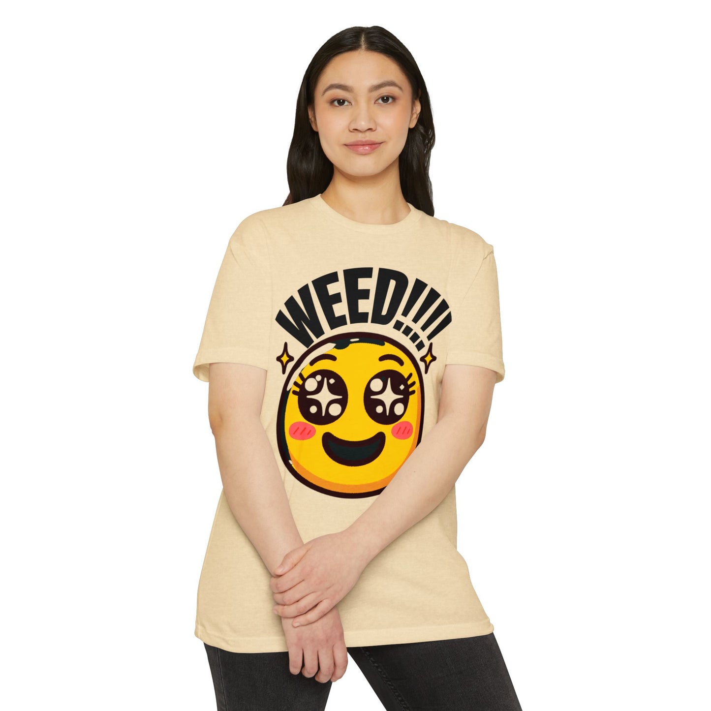 Fun Weed Smiley Face T-Shirt for Cannabis Lovers