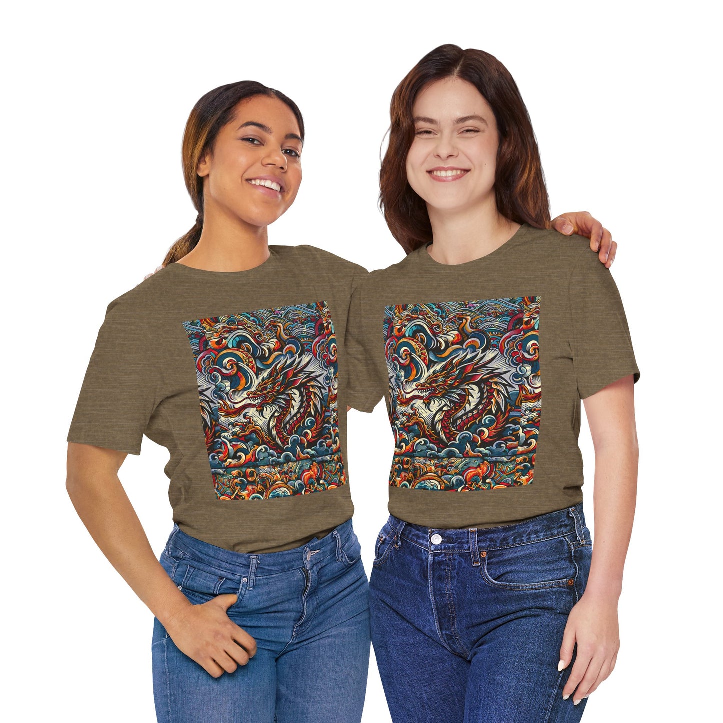 Vibrant Dragon Graphic Tee - Unisex Jersey Short Sleeve Shirt