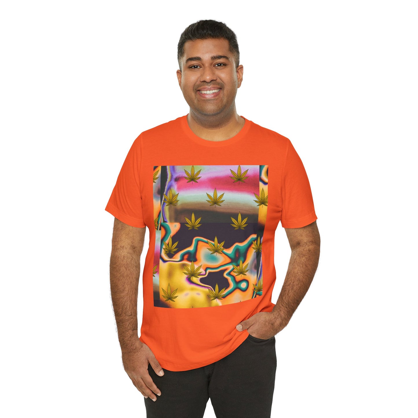 Vibrant Leaf Graphic Tee - Unisex Jersey Short Sleeve T-Shirt