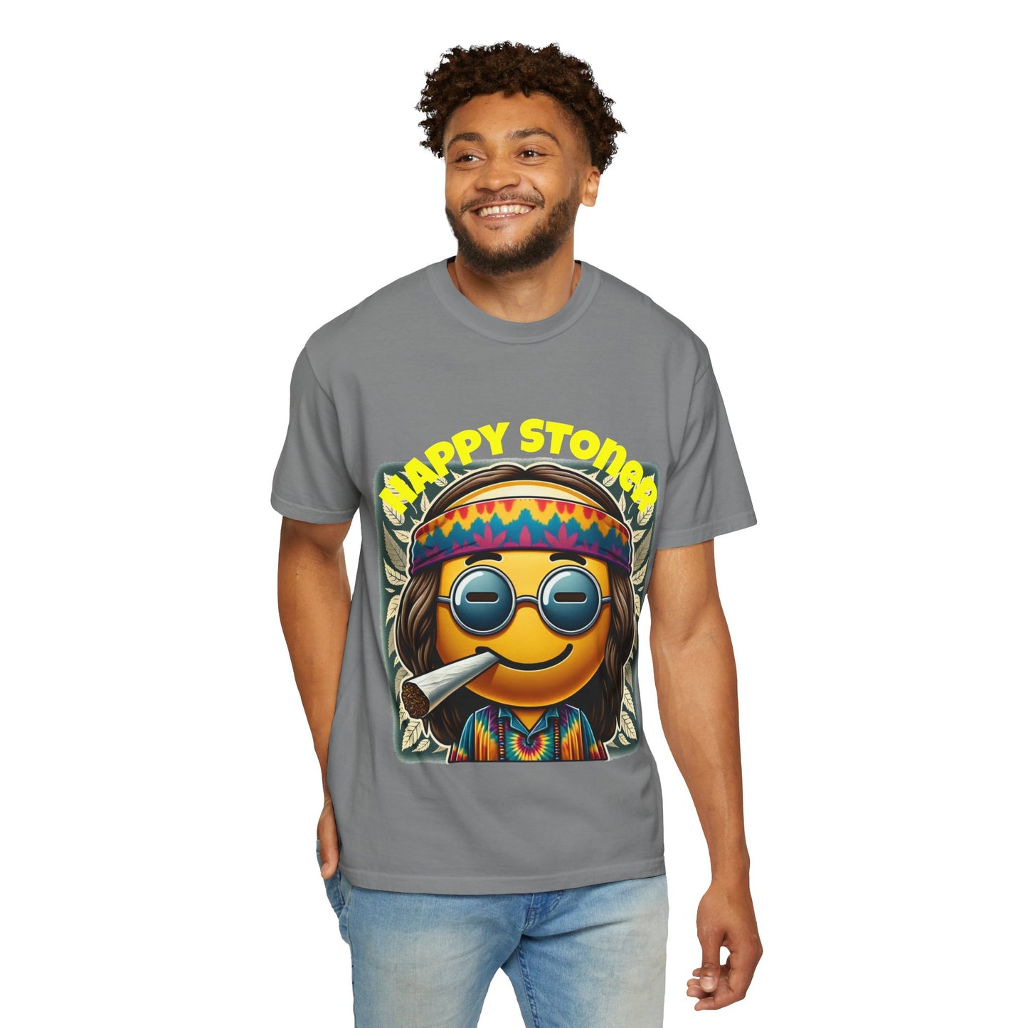 Happy Stoner Unisex Garment-Dyed T-Shirt | Chill Vibe Tee for Budding Enthusiasts