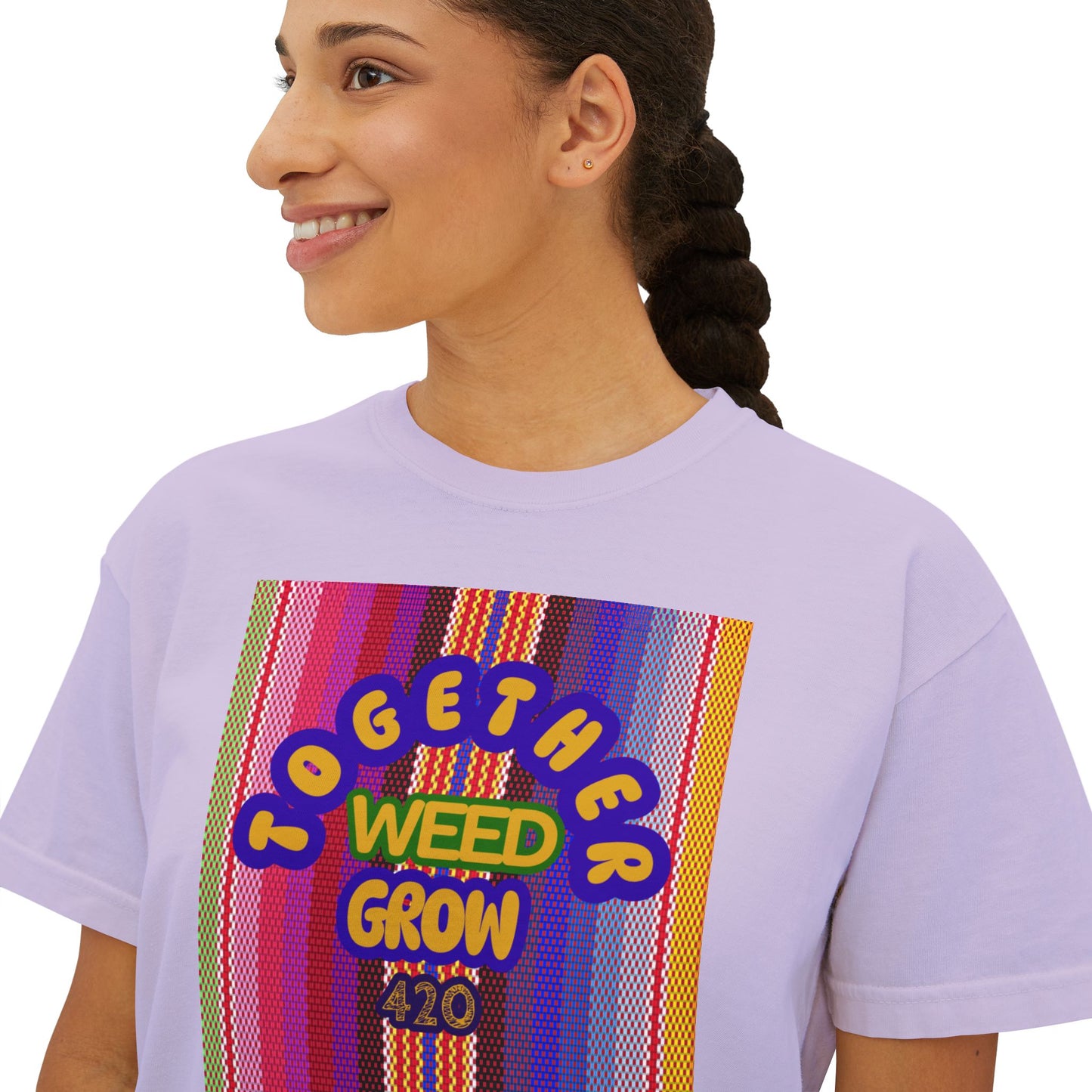 Women's Boxy Tee - Together We Grow Weed Design
