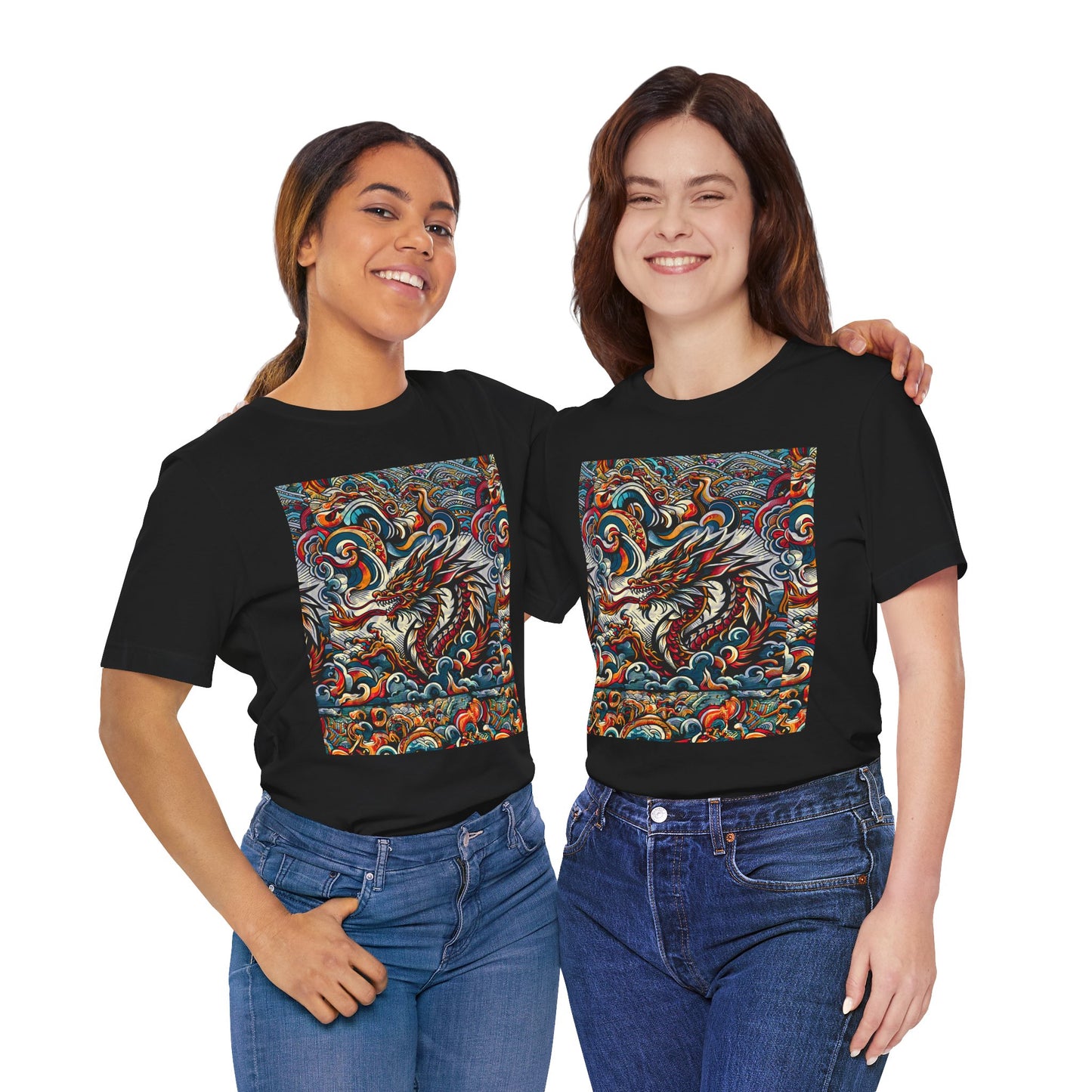 Vibrant Dragon Graphic Tee - Unisex Jersey Short Sleeve Shirt