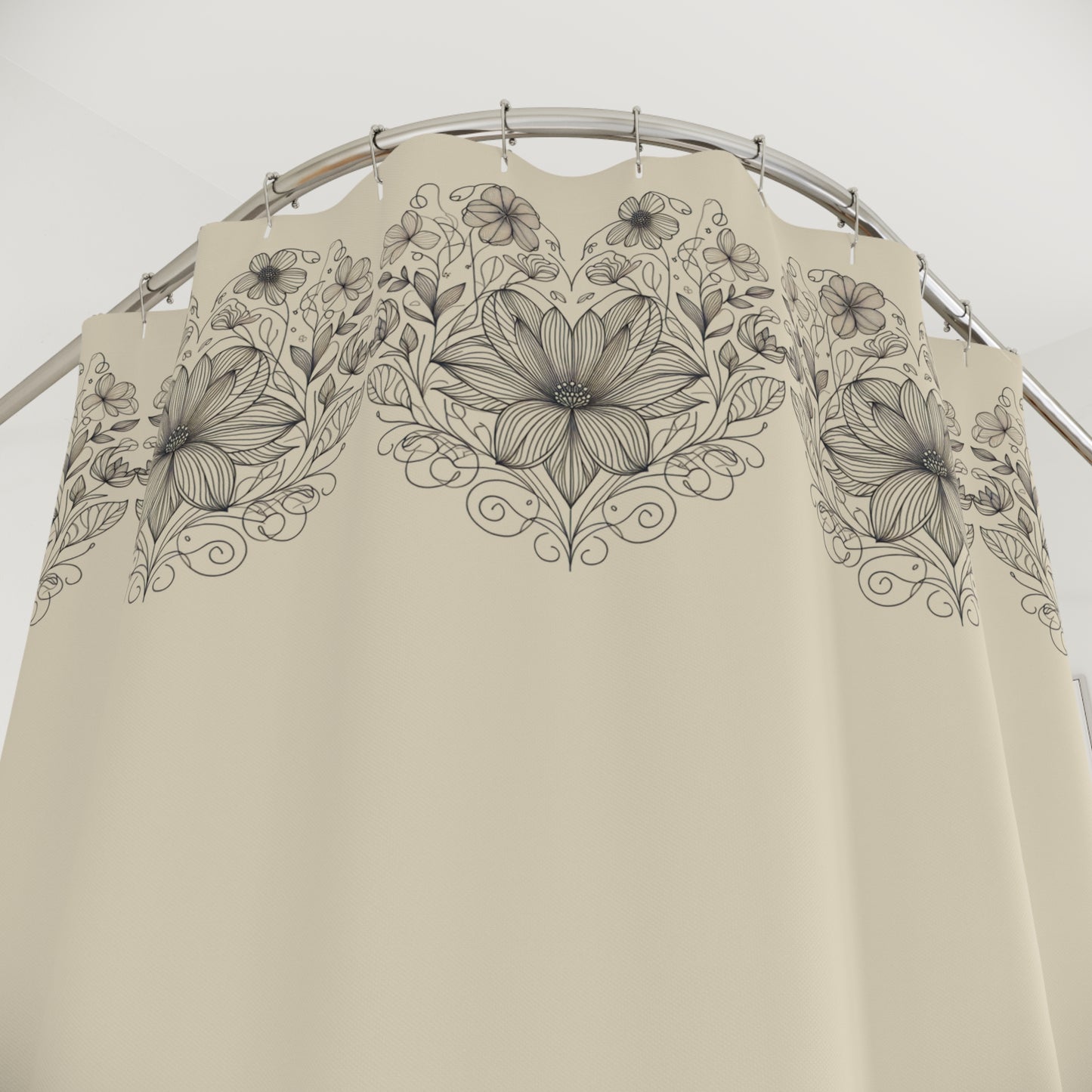 Elegant Floral Shower Curtain - Vintage Botanical Design
