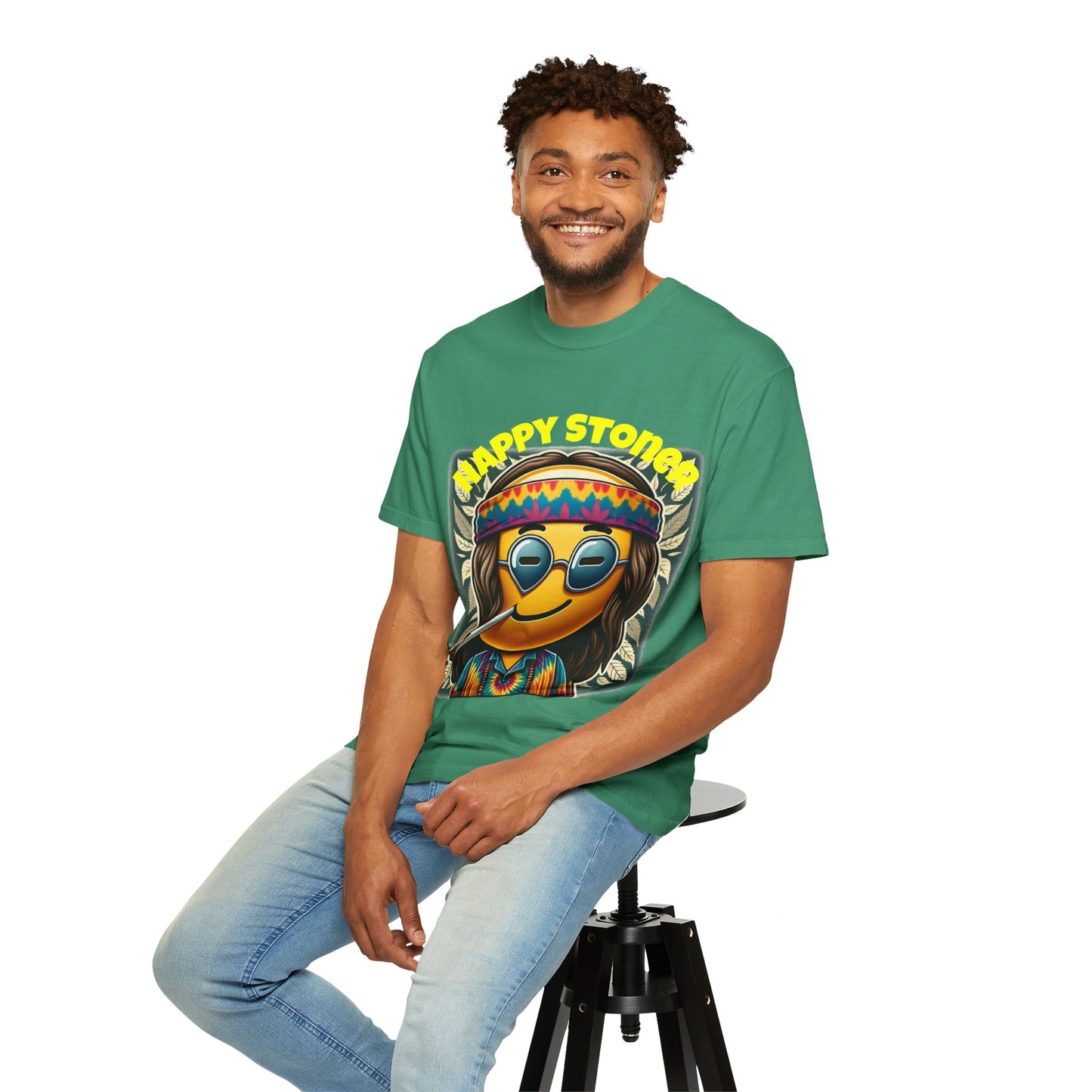 Happy Stoner Unisex Garment-Dyed T-Shirt | Chill Vibe Tee for Budding Enthusiasts