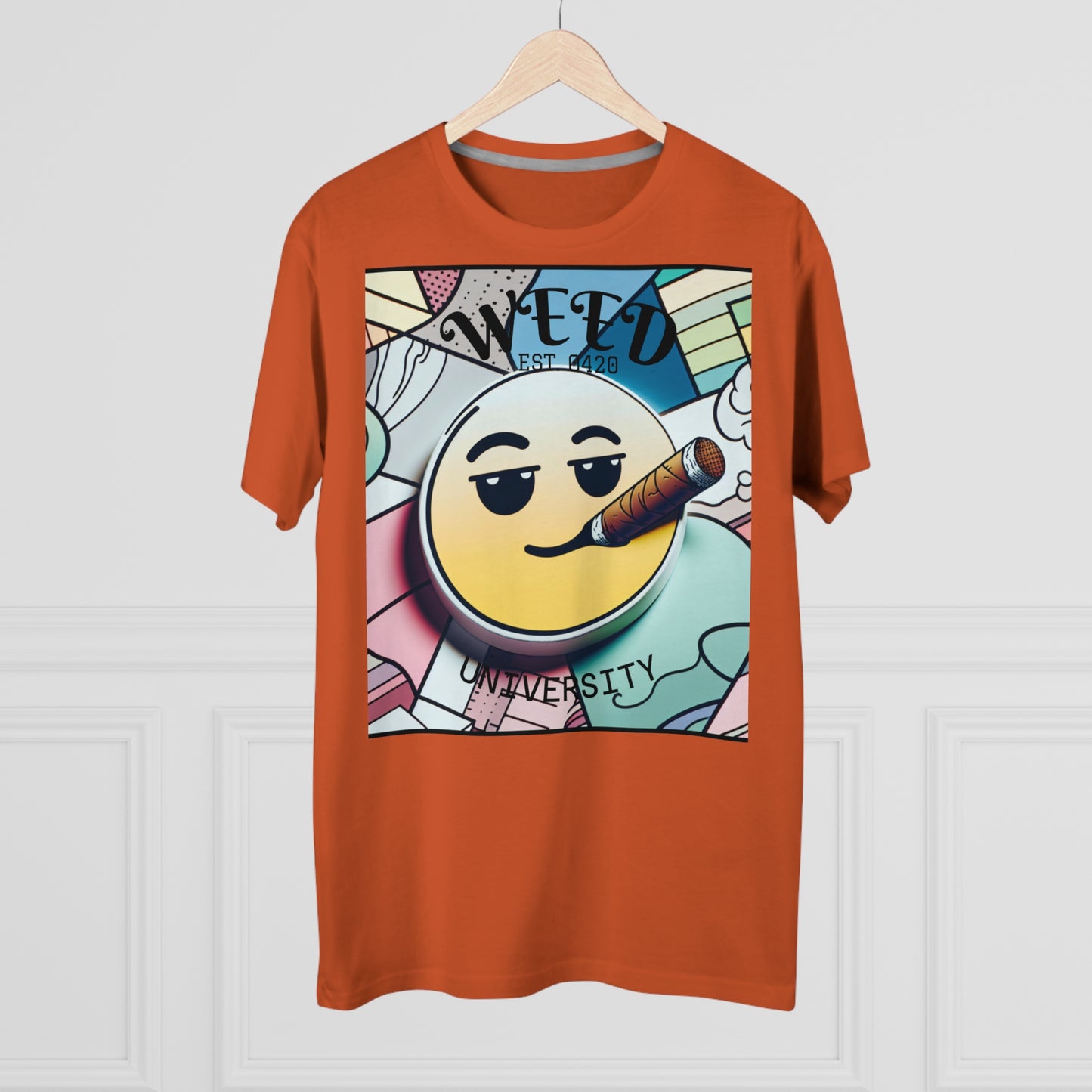 Cozy Weed University Tee - Modern Fit Cannabis T-Shirt for Fun Lovers