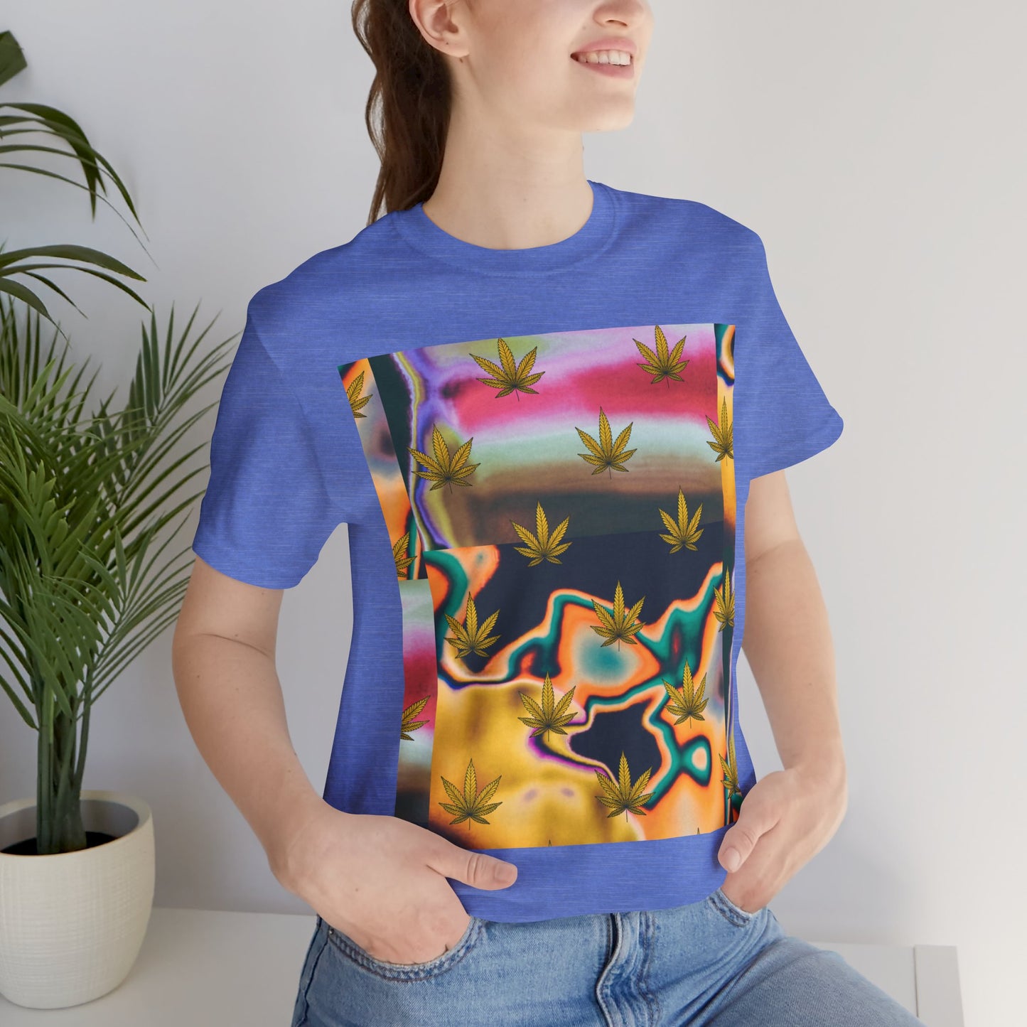 Vibrant Leaf Graphic Tee - Unisex Jersey Short Sleeve T-Shirt