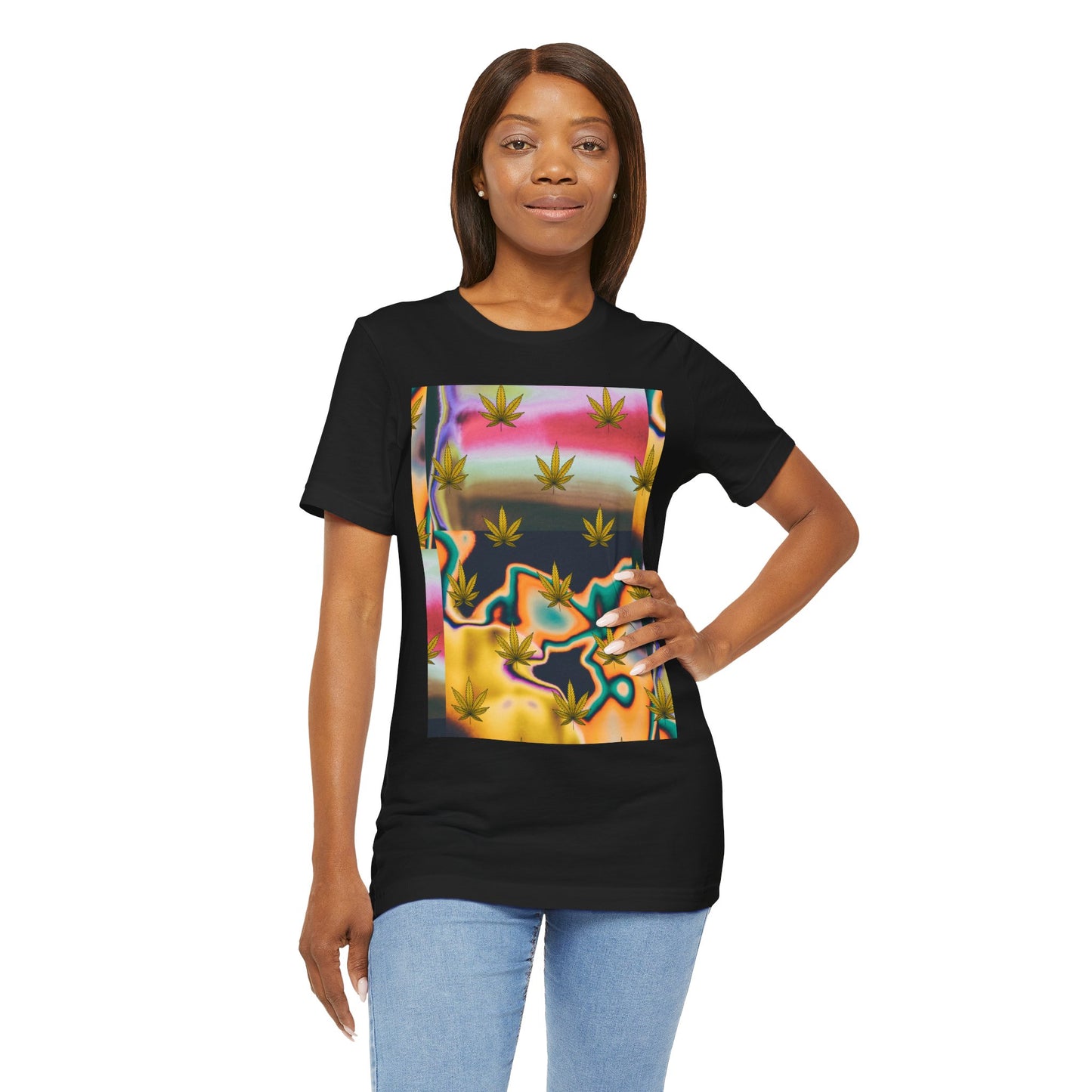 Vibrant Leaf Graphic Tee - Unisex Jersey Short Sleeve T-Shirt