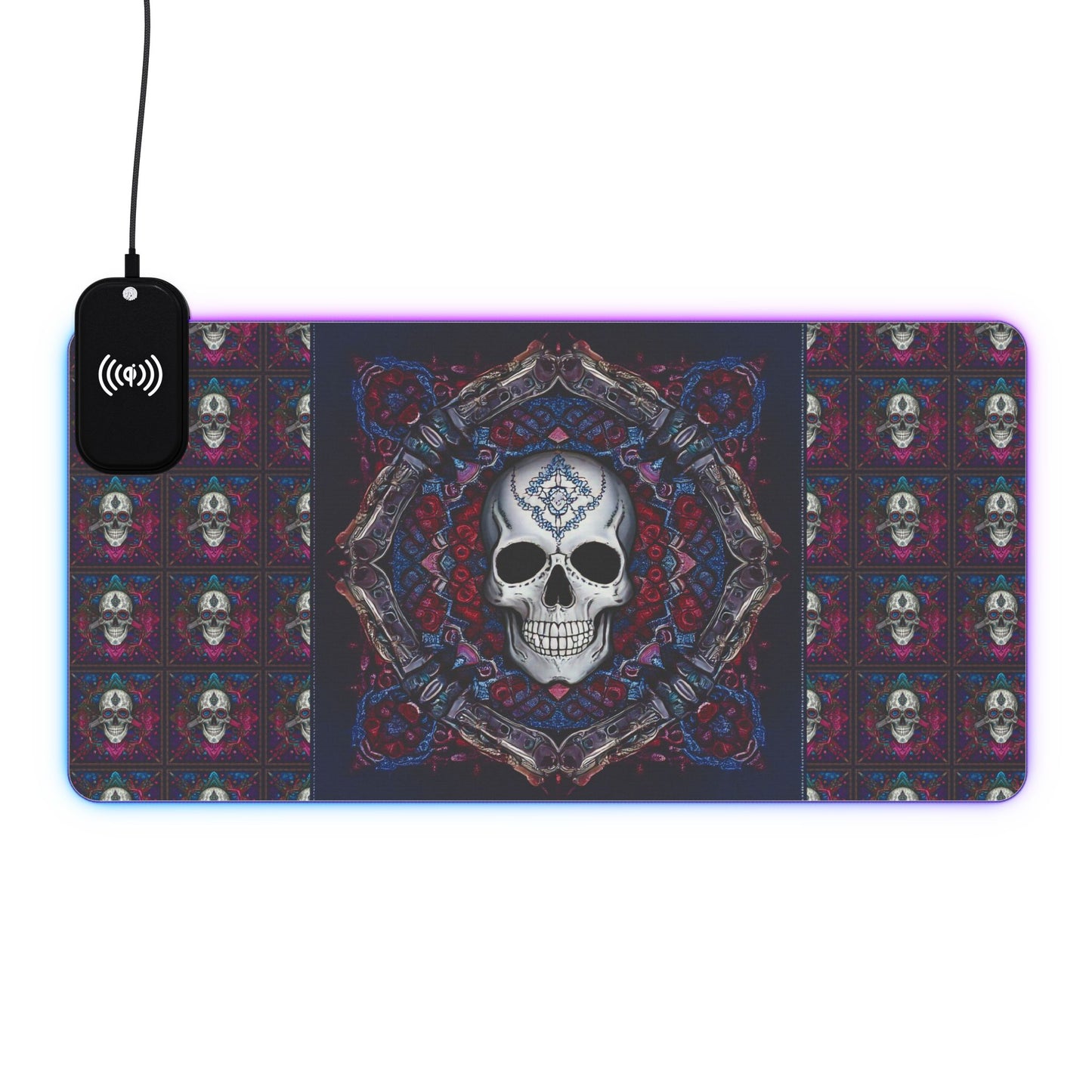 Skull Magic LED Gaming Mouse Pad, Wireless Charging