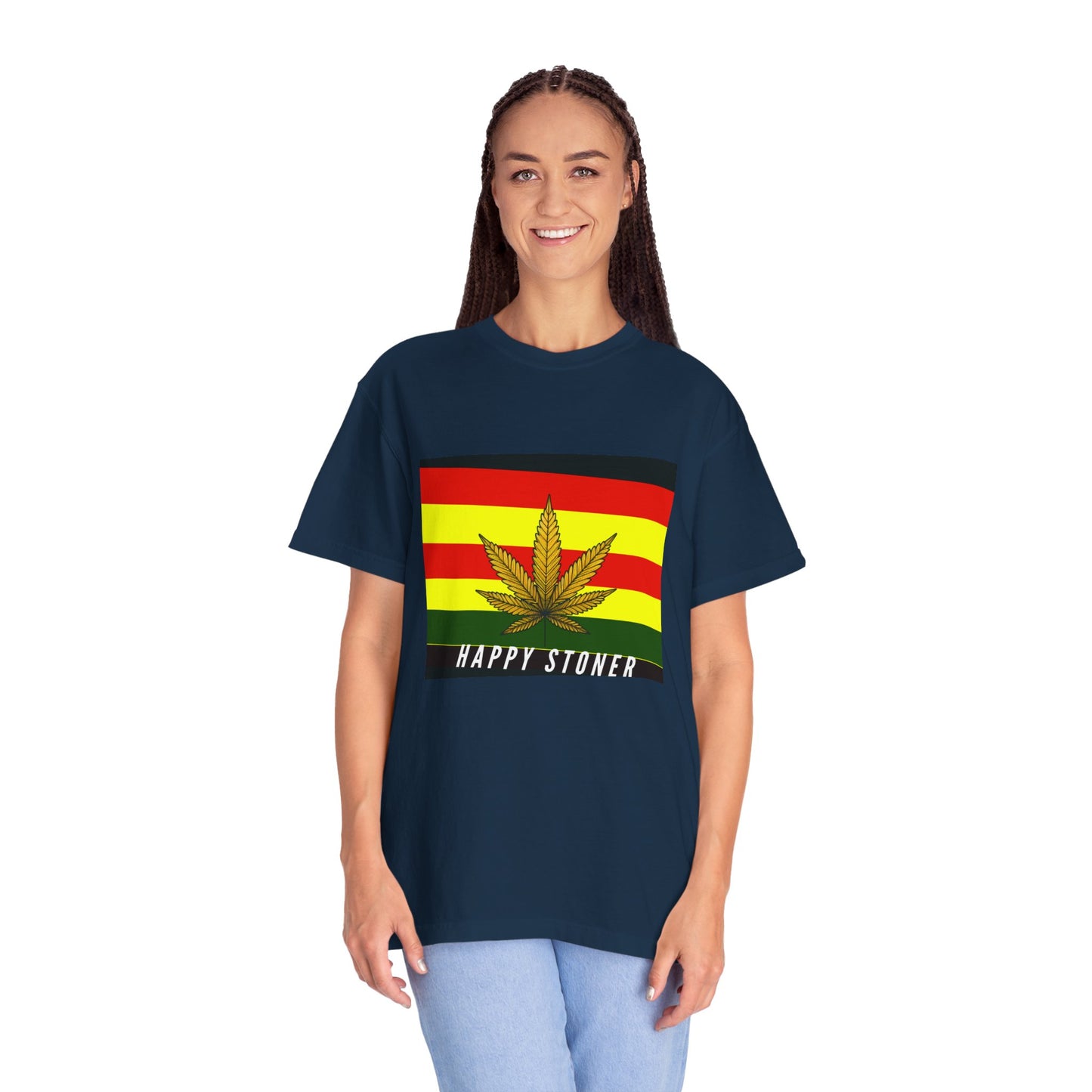 Happy Stoner Unisex Garment-Dyed T-shirt - Chill Vibes for Cannabis Enthusiasts