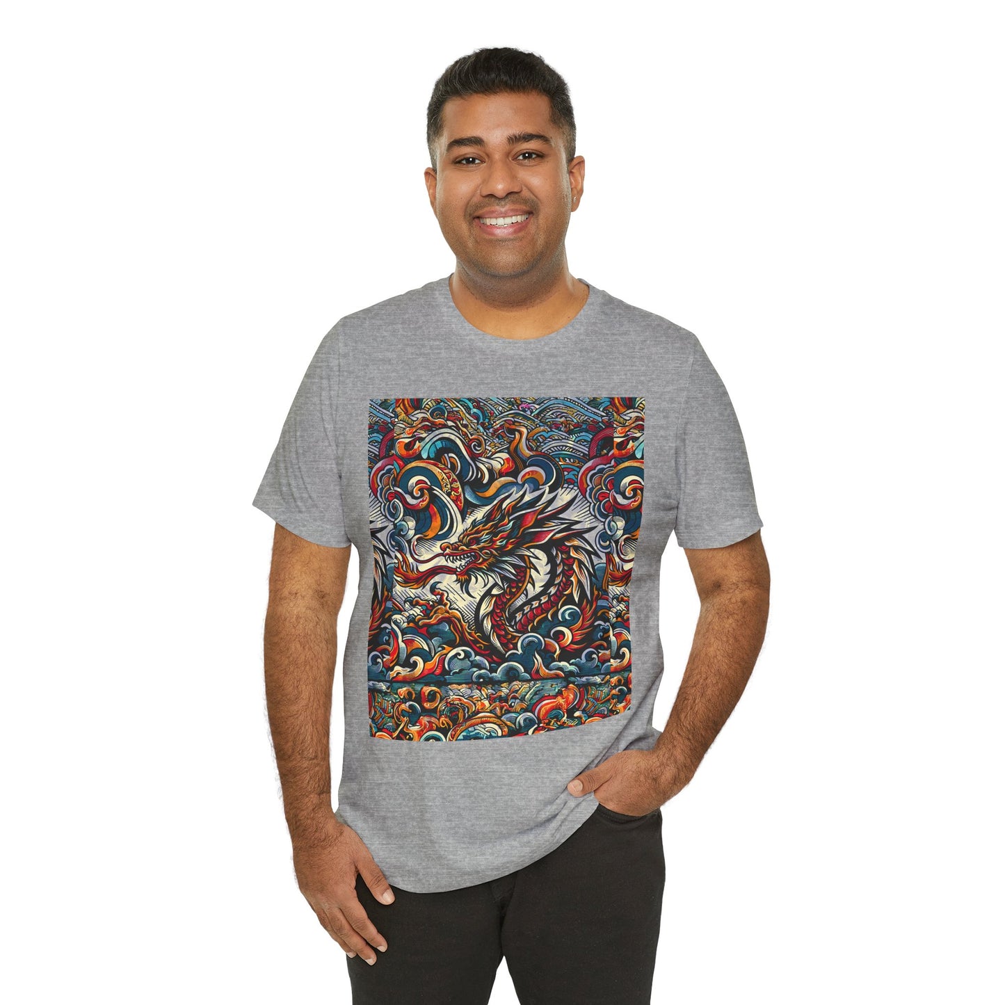 Vibrant Dragon Graphic Tee - Unisex Jersey Short Sleeve Shirt