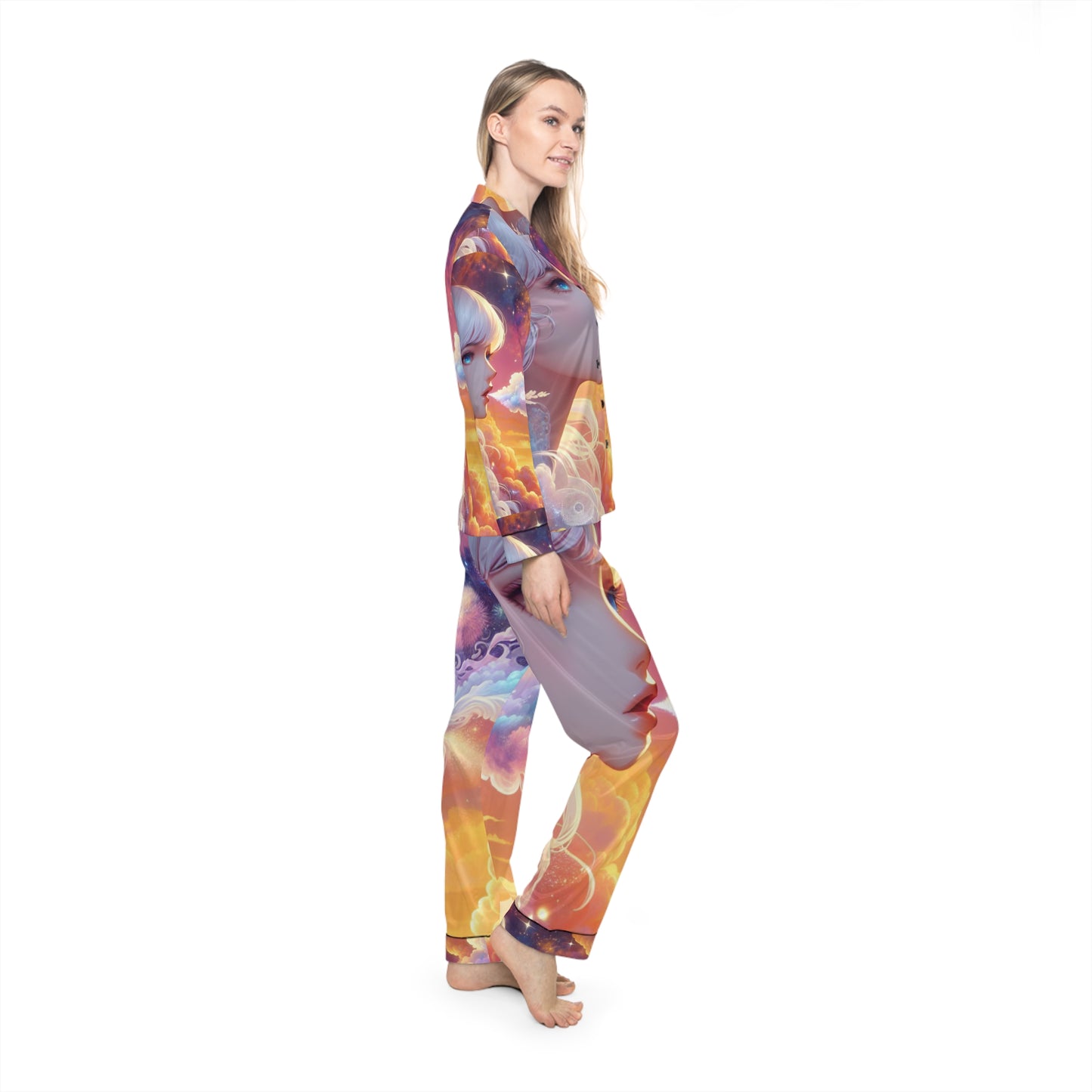 Women's Satin Pajamas (AOP)