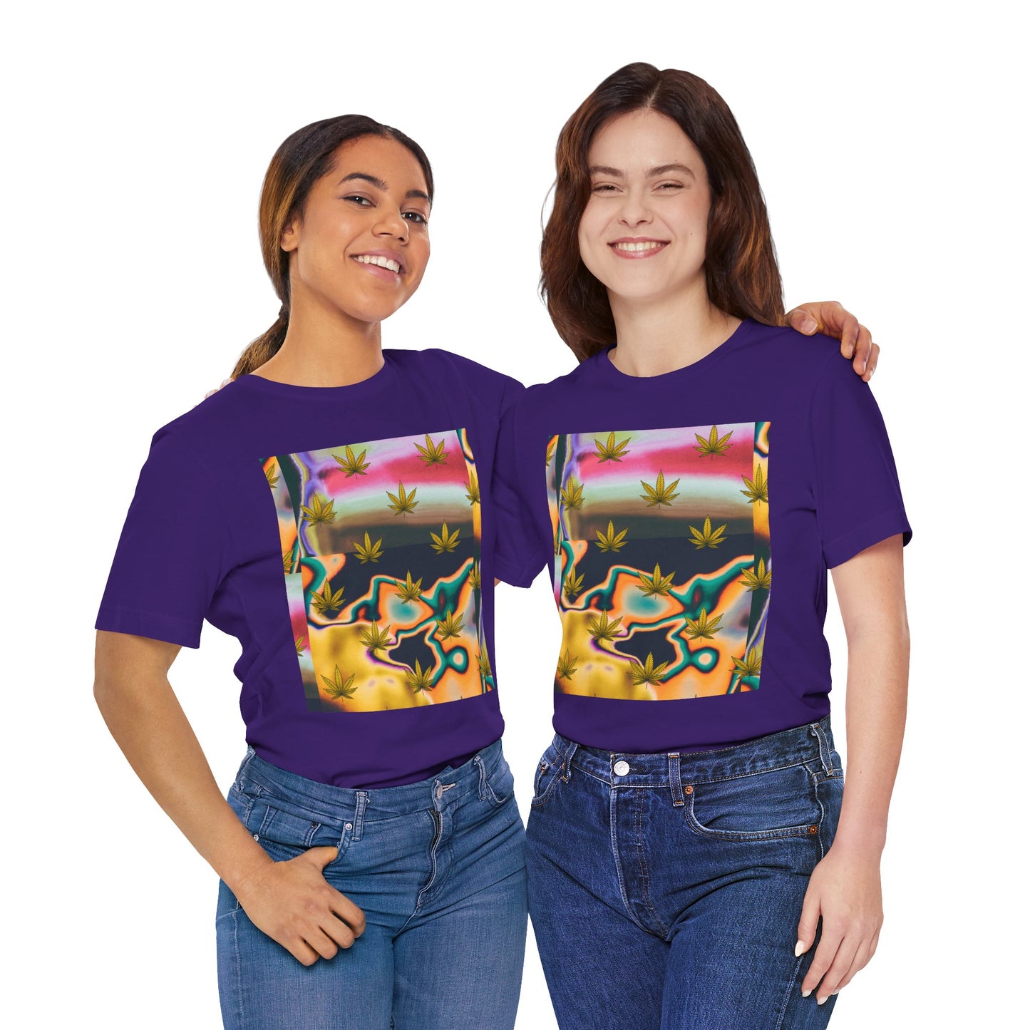 Vibrant Leaf Graphic Tee - Unisex Jersey Short Sleeve T-Shirt