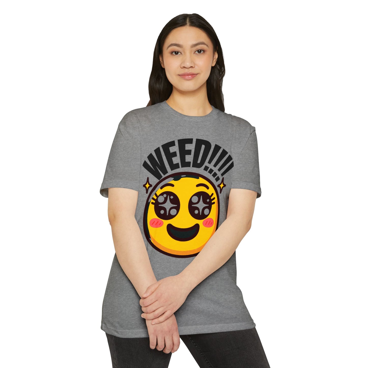 Fun Weed Smiley Face T-Shirt for Cannabis Lovers